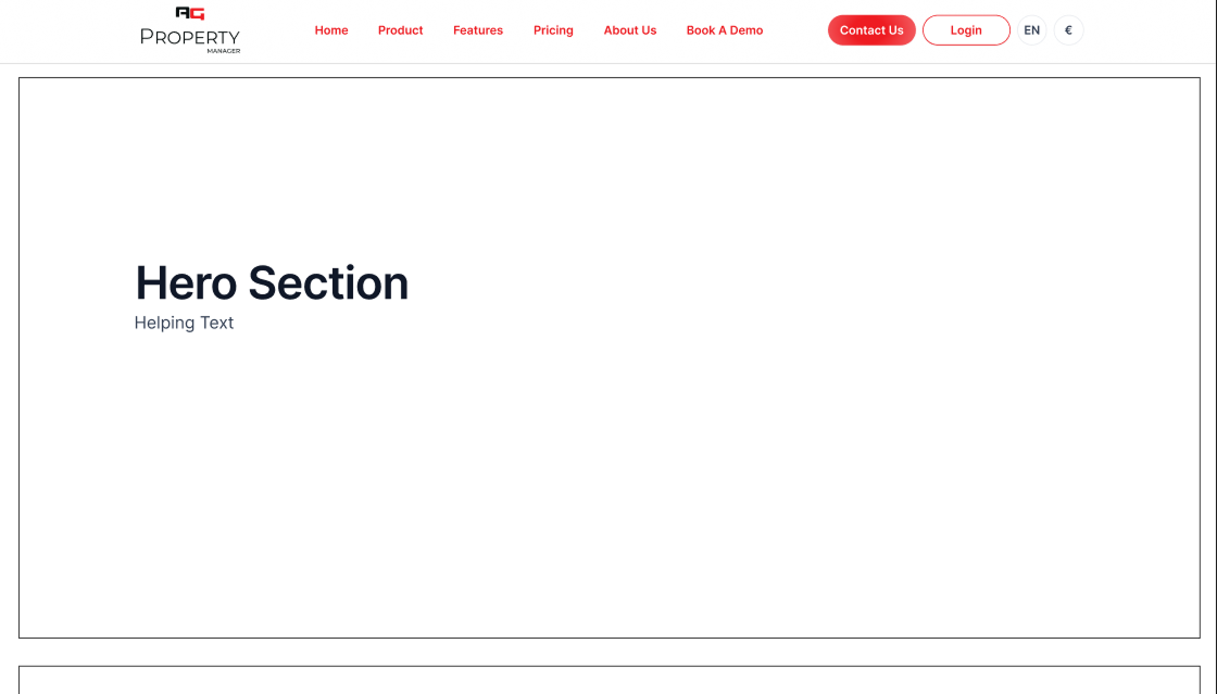 landing page wireframe