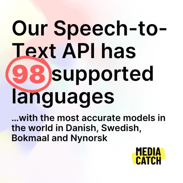 Our speech-to-text api supports 98 languages and has all the features you love