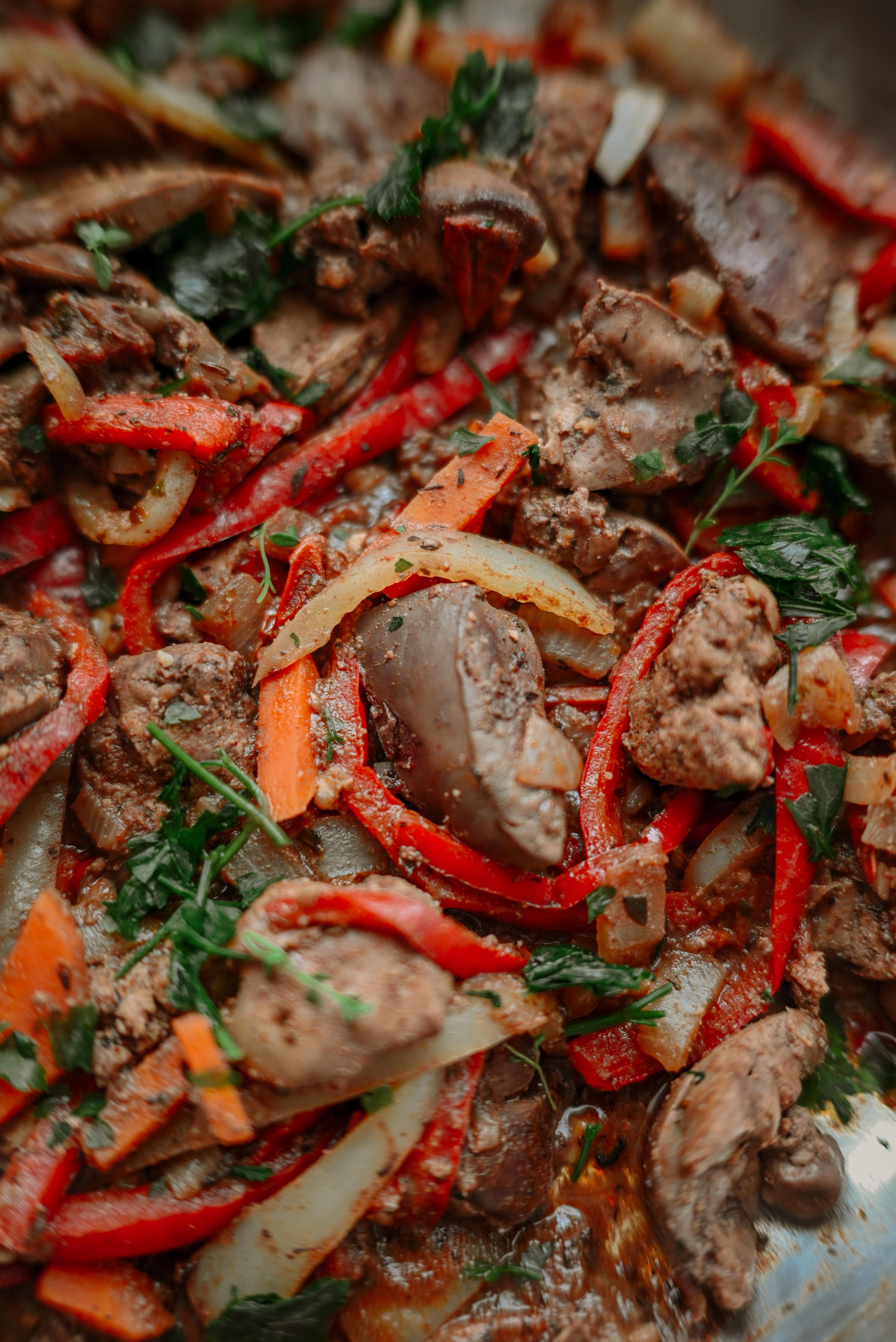 Zöldséges csirkemáj