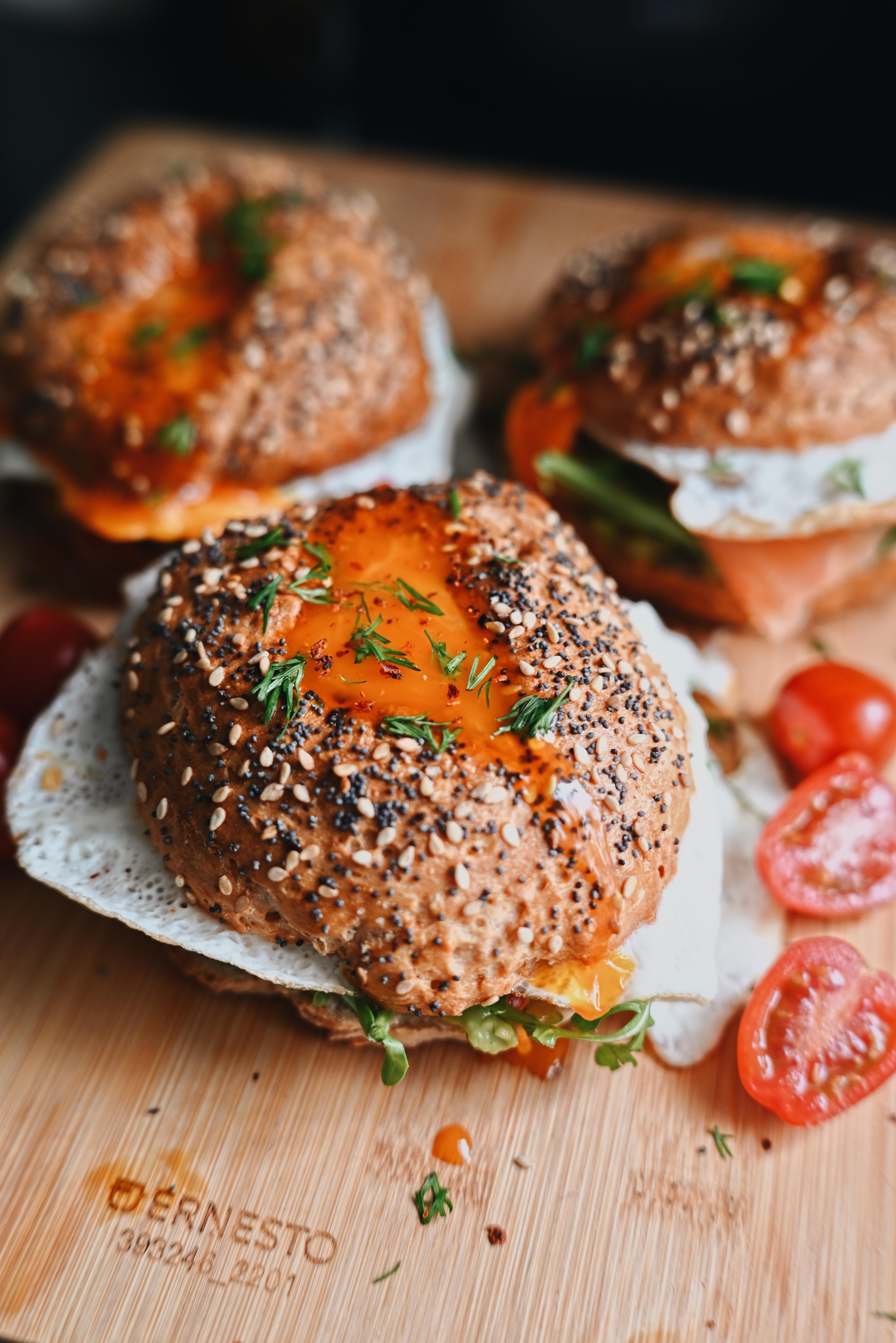 Bagel recept, tojással