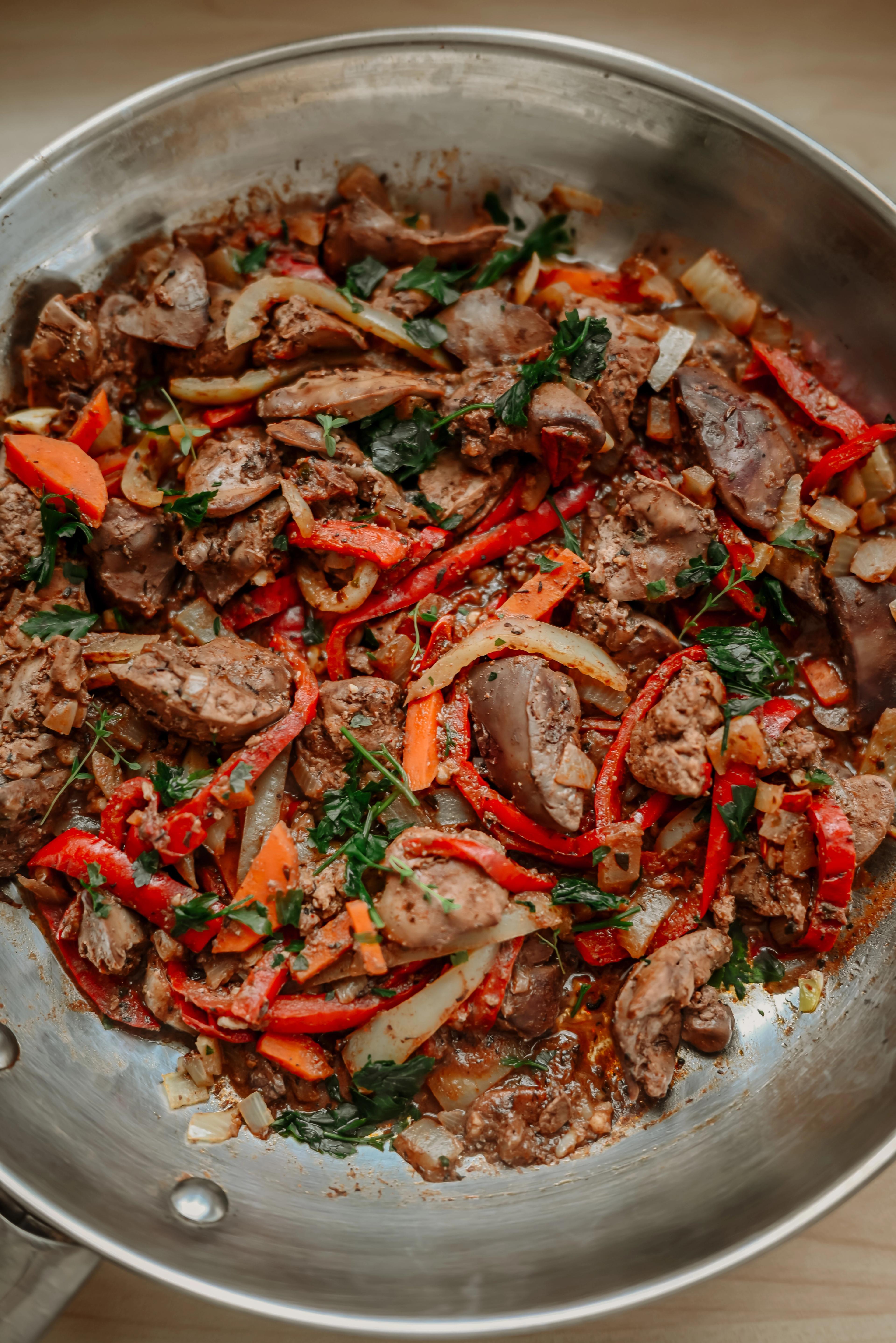 Zöldséges csirkemáj