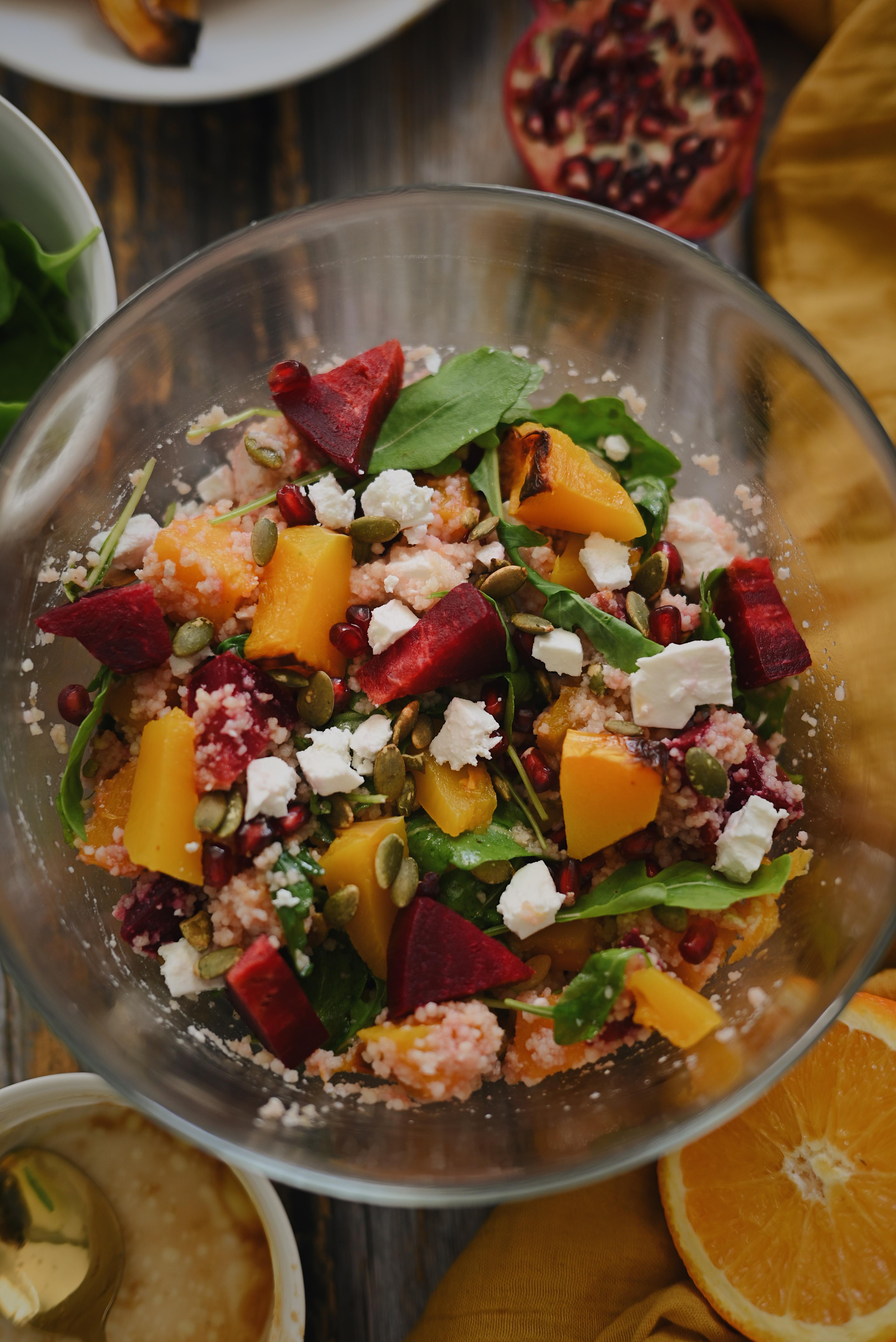 Sütőtökös céklás saláta