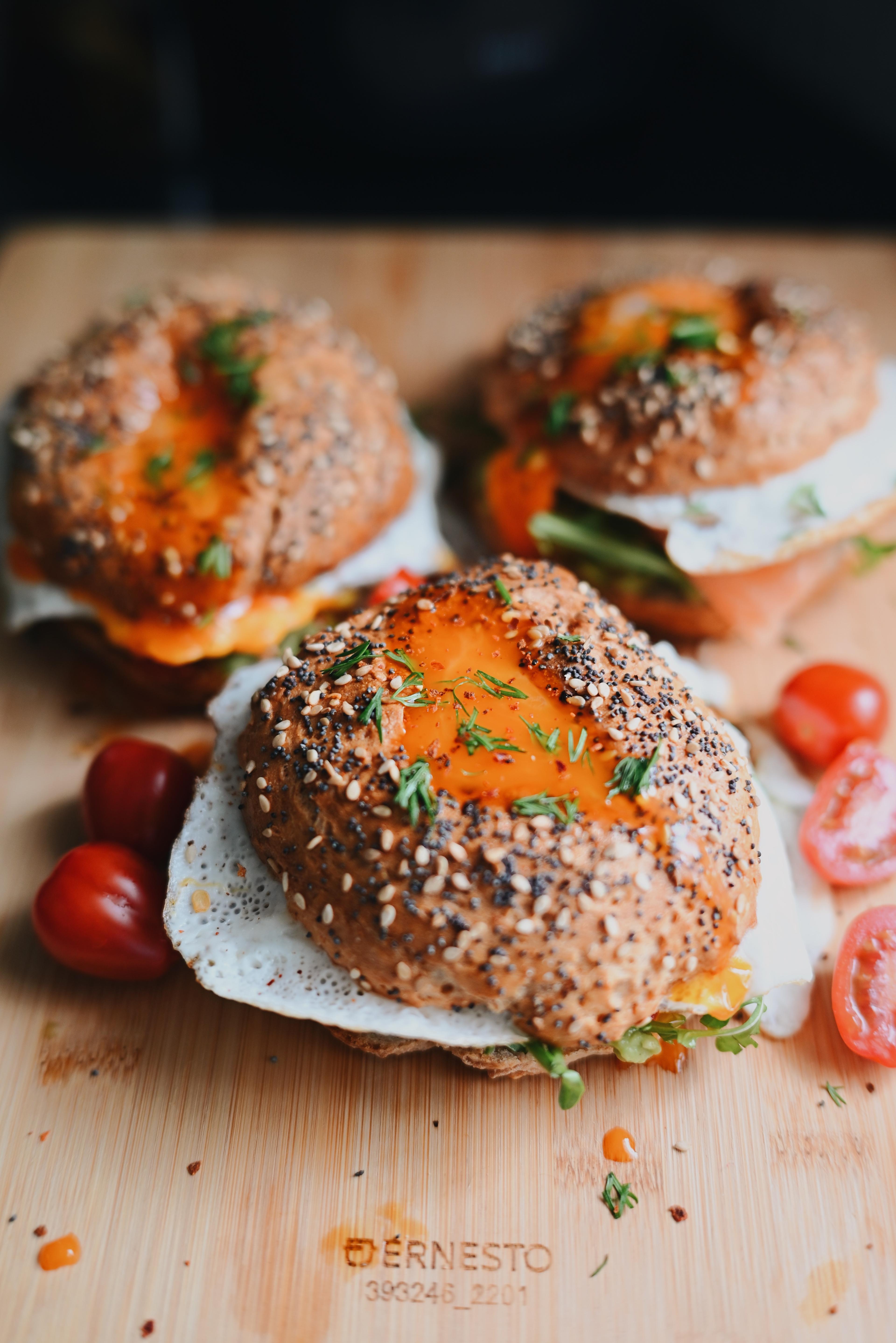 bagel recept, tojással