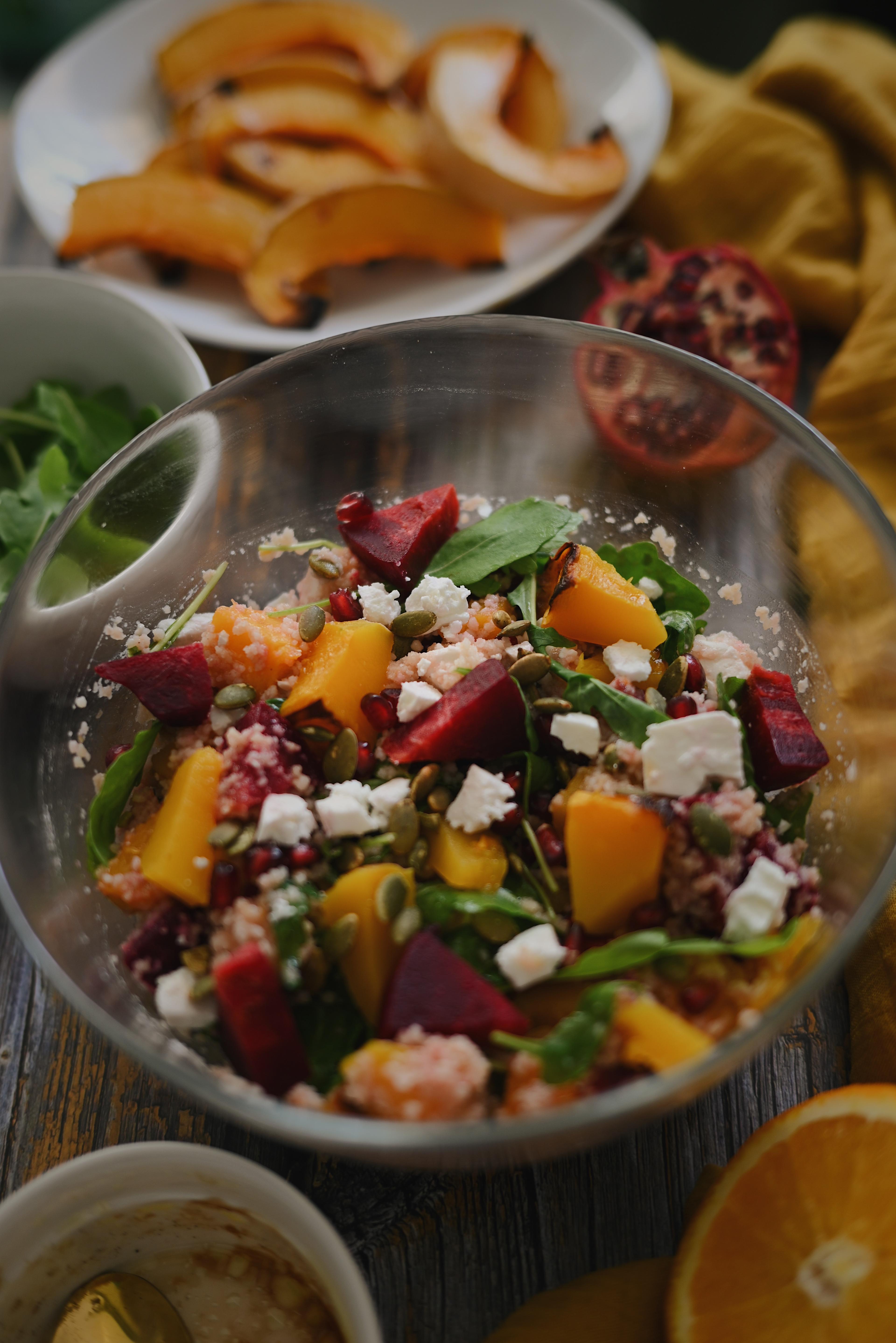 Sütőtökös céklás saláta