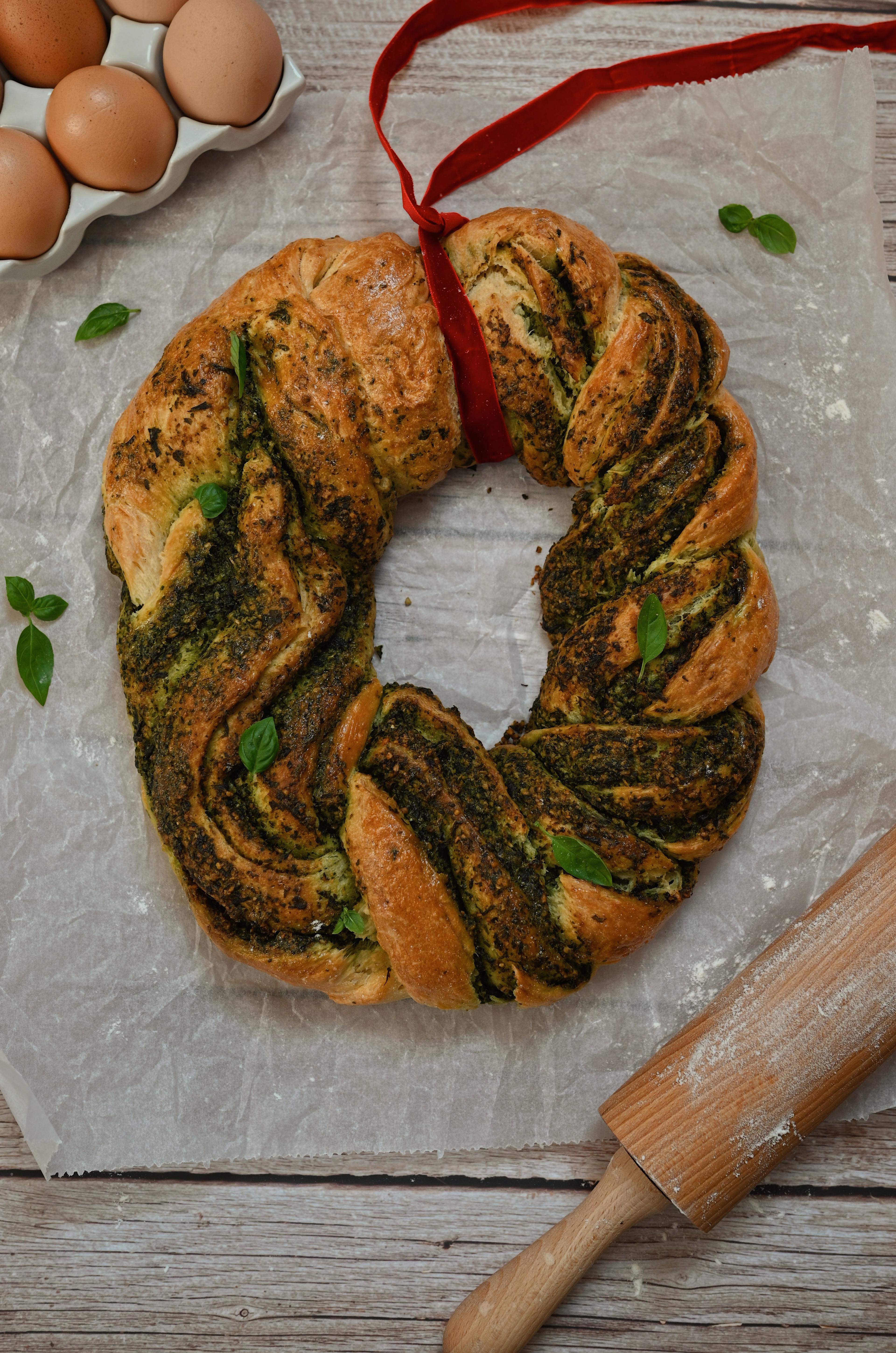 Medvehagymás kalács koszorú