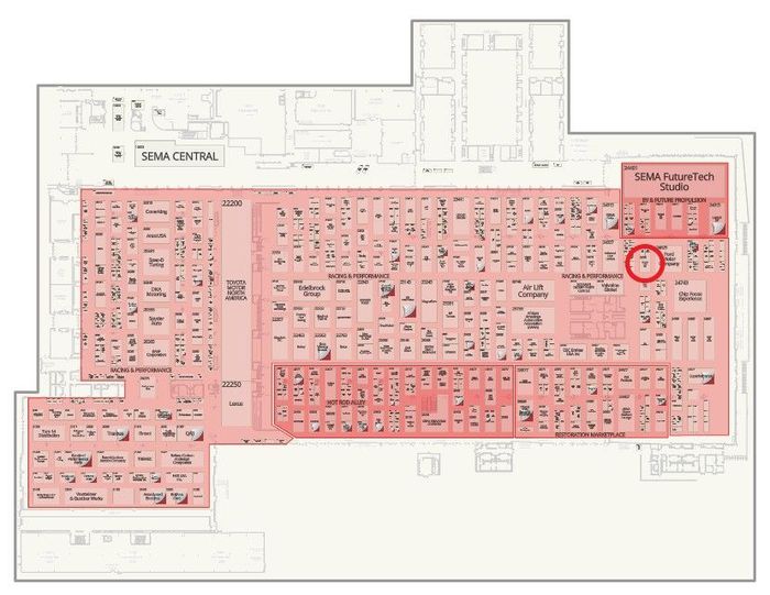 SEMA Floor Map and CUSCO USA Booth Location - # 24533 (Central Hall)