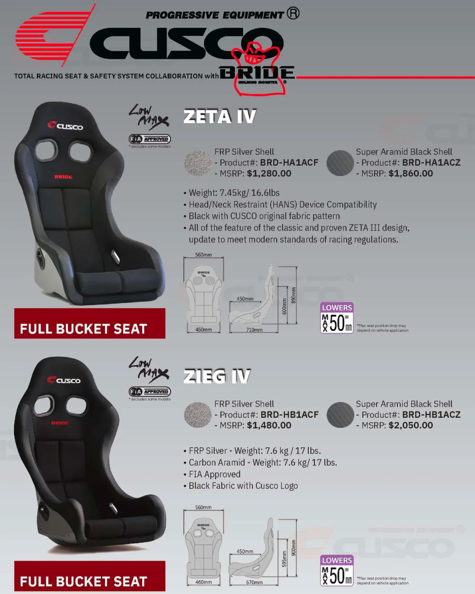 BRIDE Racing Seats