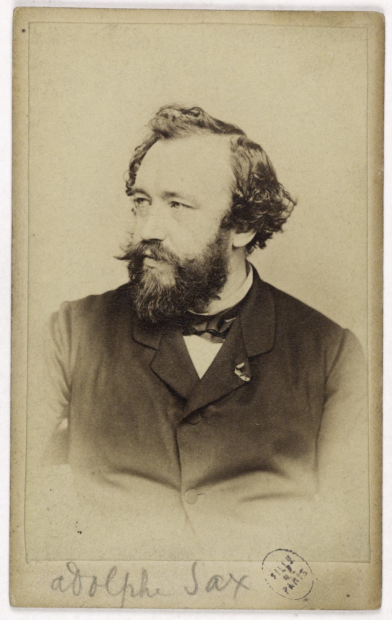 Adolphe Sax in an albumen portrait