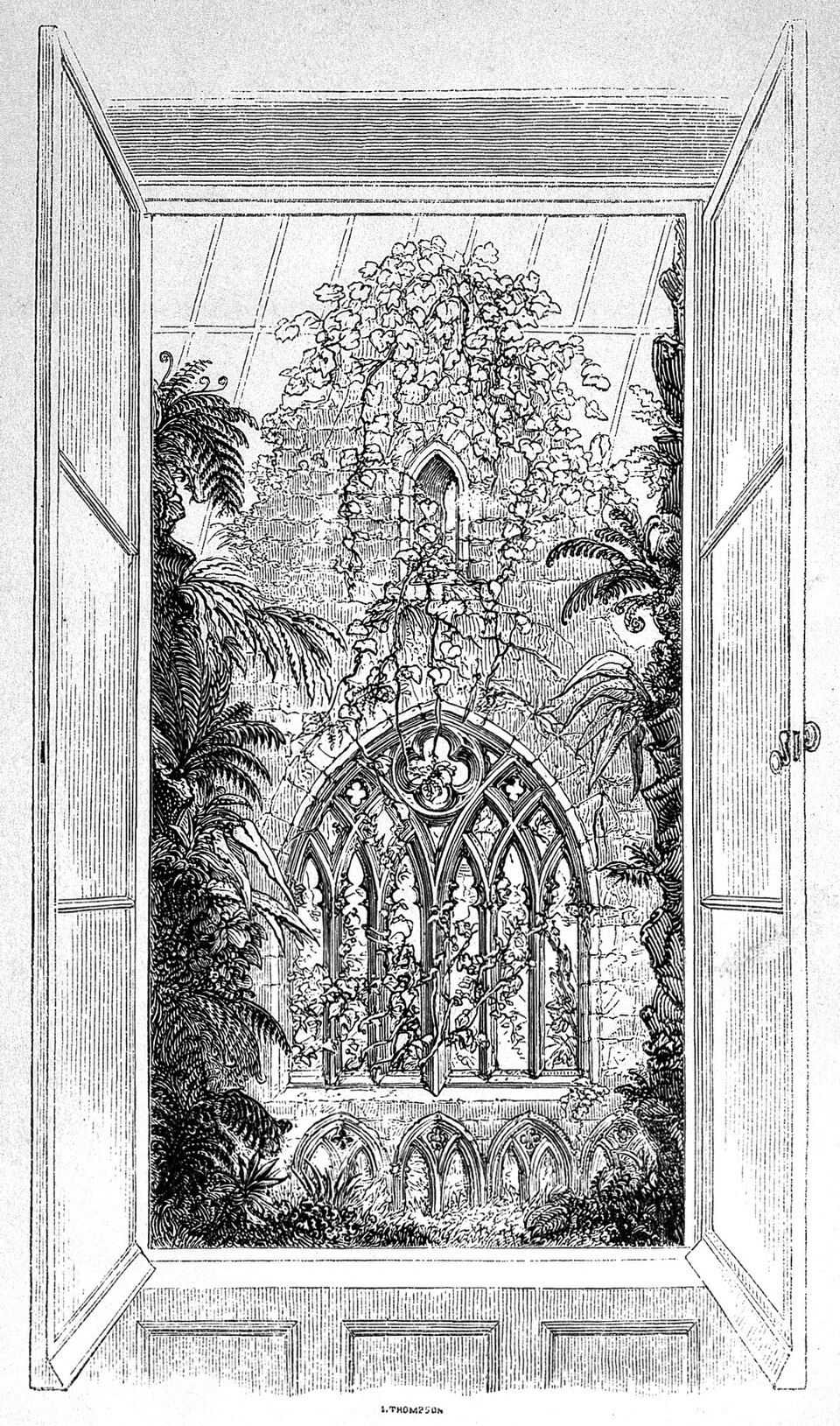 An elaborate glazed plant enclosure illustrated in Ward's book.