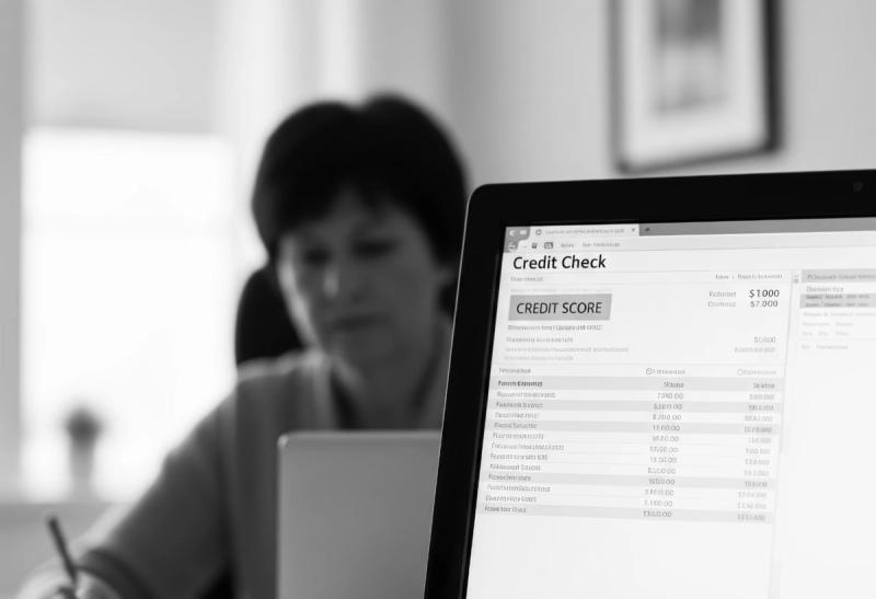 Property manager reviewing a tenant credit check report on screen
