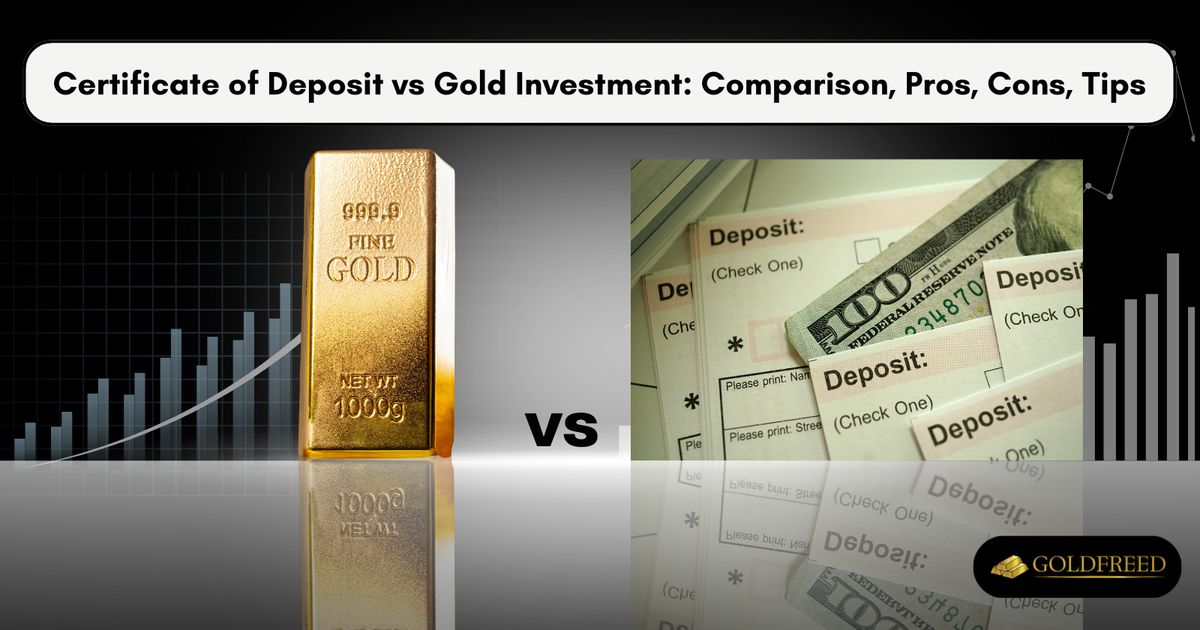 Certificate of Deposit vs Gold Investment: Comparison, Pros, Cons, Tips