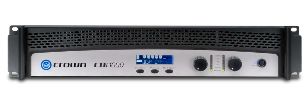 2 Channel amplifier with LCD screen and volume knobs