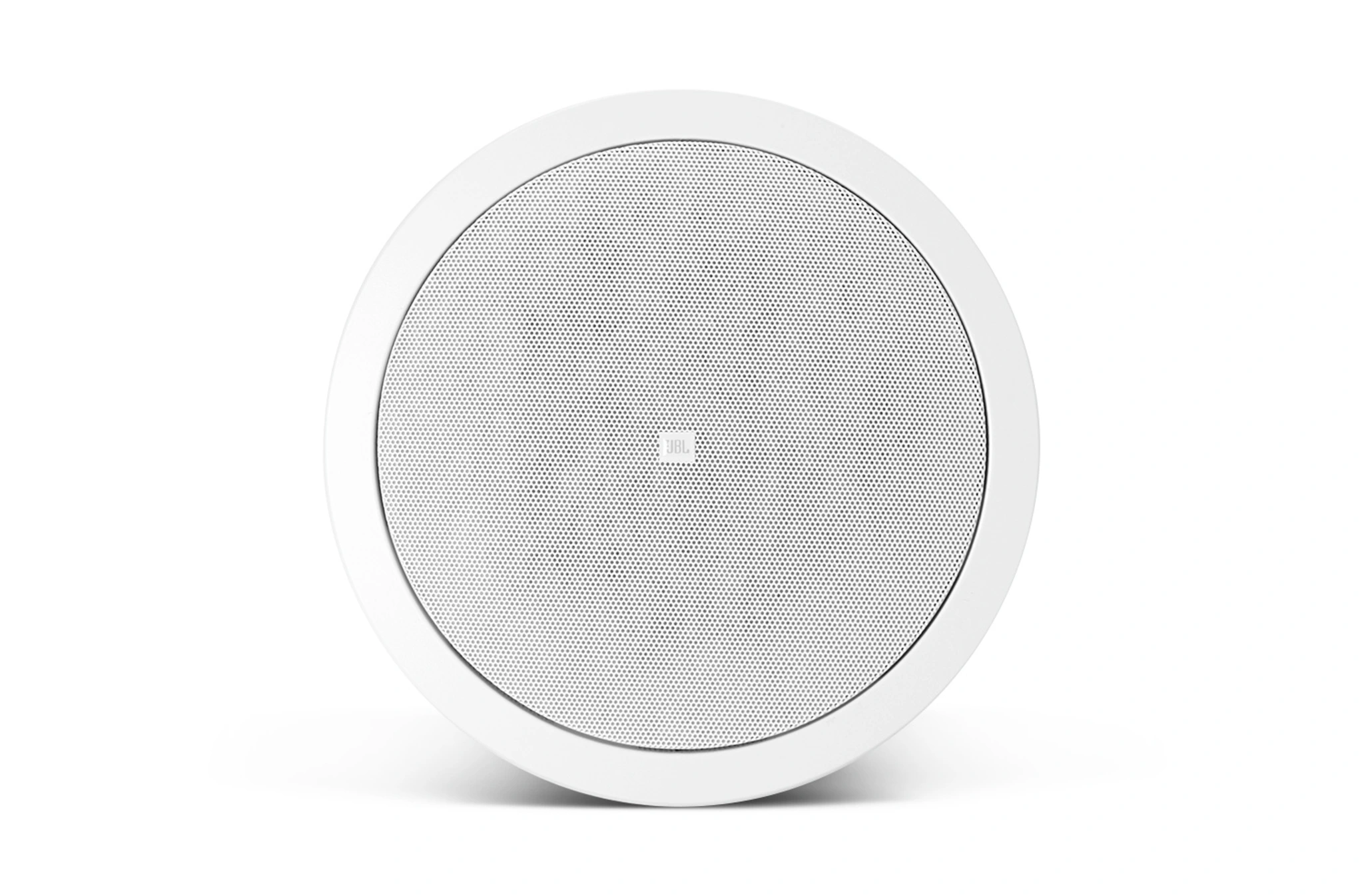 JBL Control 26CT front facing grille in white finish