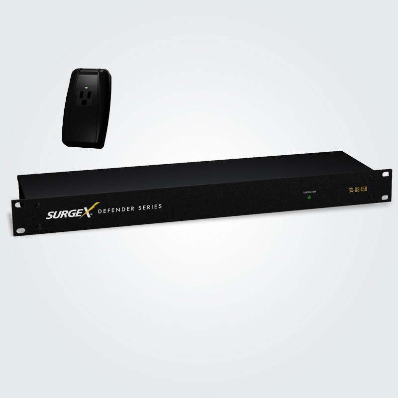 Two products - 1 rack mount with an LED, and another with a single AC outlet and an LED