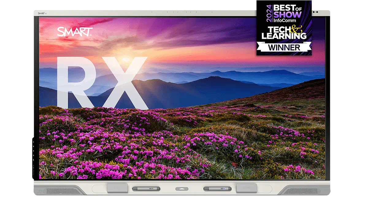 Large Touch Screen with image of mountains and flowers