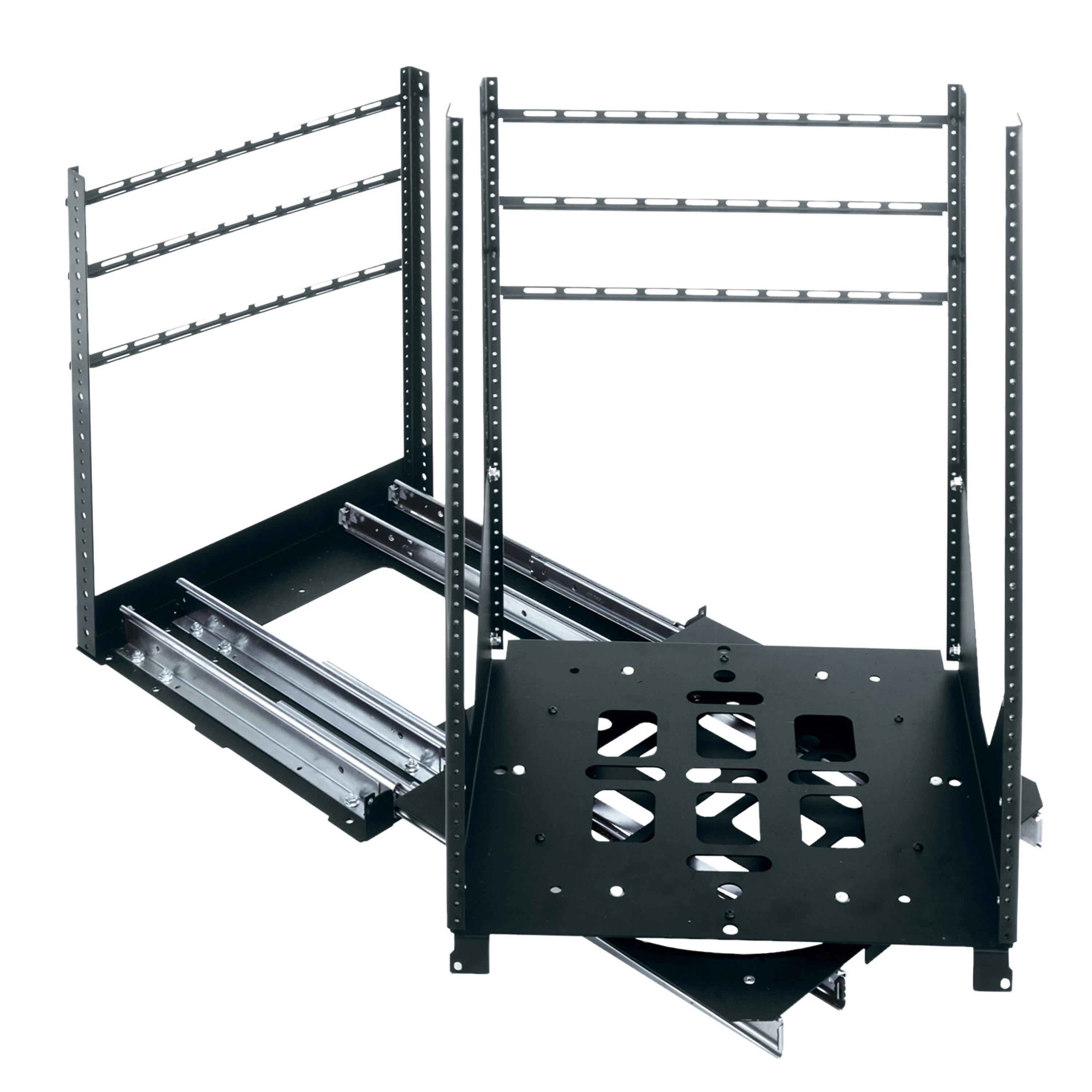 Sliding Rotating AV Rack fully extended and quarter rotated