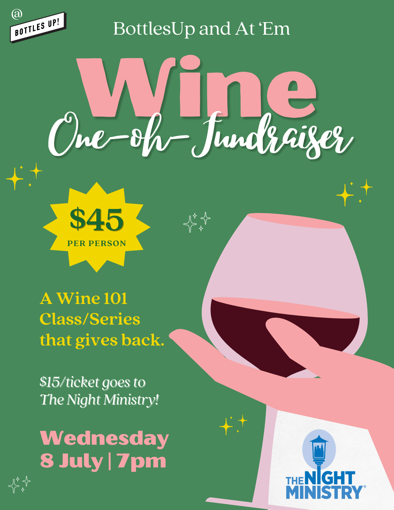 Wine One-Oh-Fundraiser: The Night Ministry!