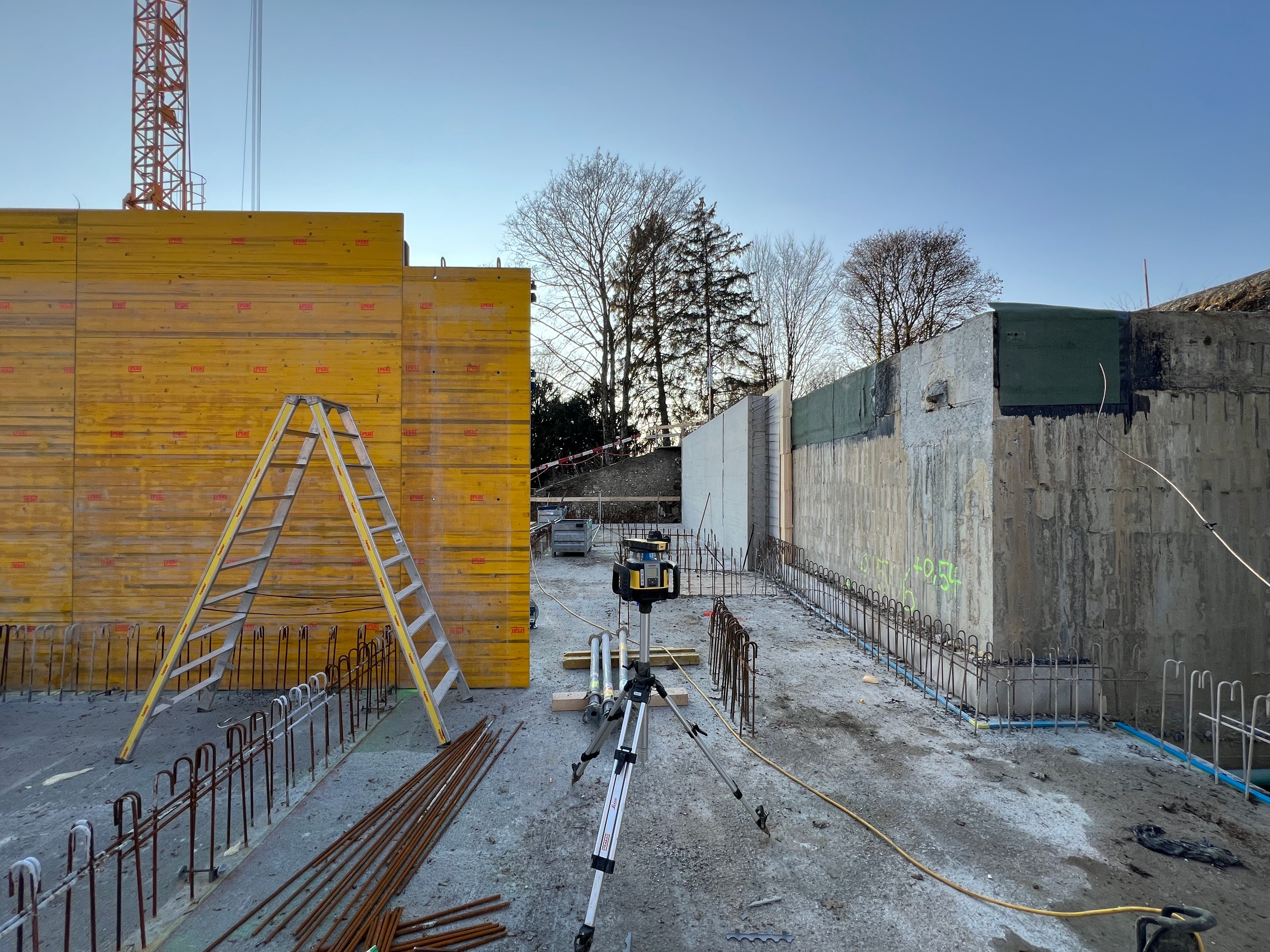 Baustellenfoto Trakt E UG Neubau Schulhaus Kastels Grenchen