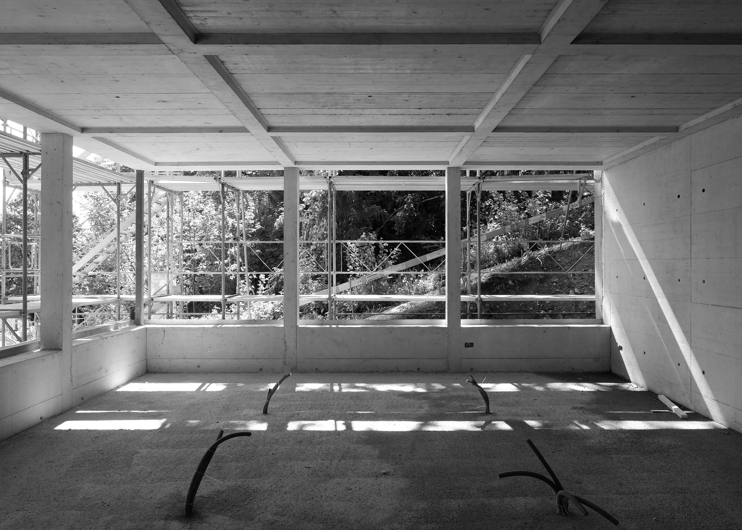 Baustellenfoto Schulhaus Kastels Grenchen Unterrichtszimmer