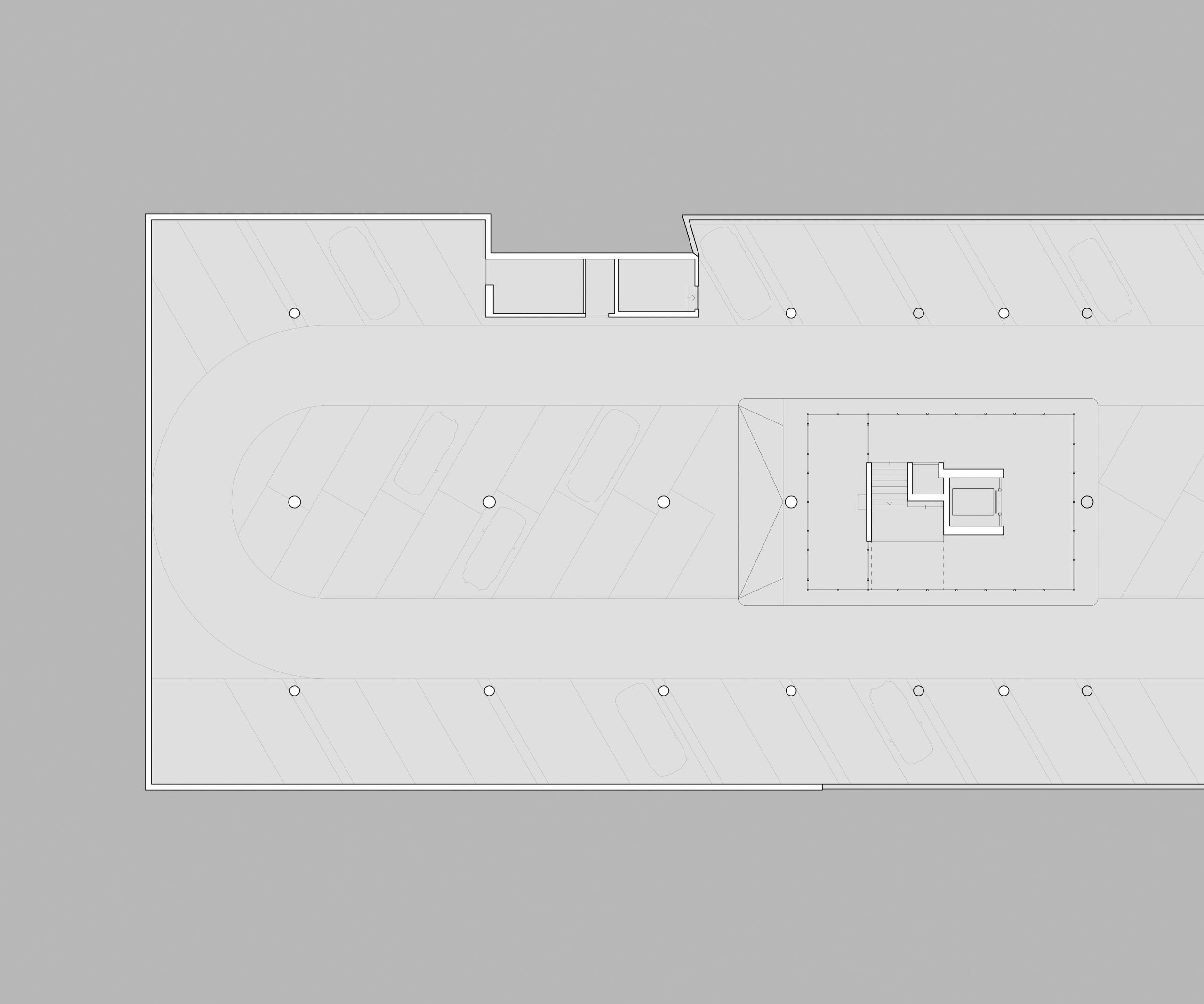 Grundriss 2. Untergeschoss mit Autoeinstellhalle im Bahnhof Zofingen