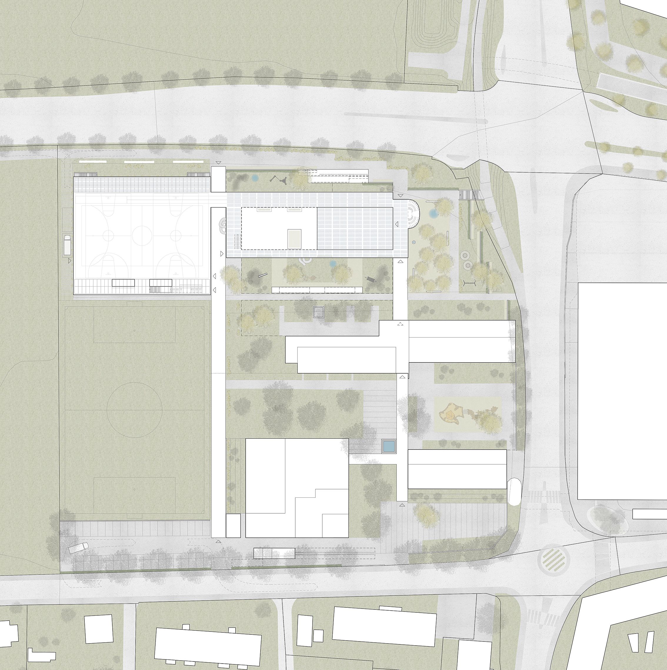 Schulhaus Neufeld Thun Situationsplan