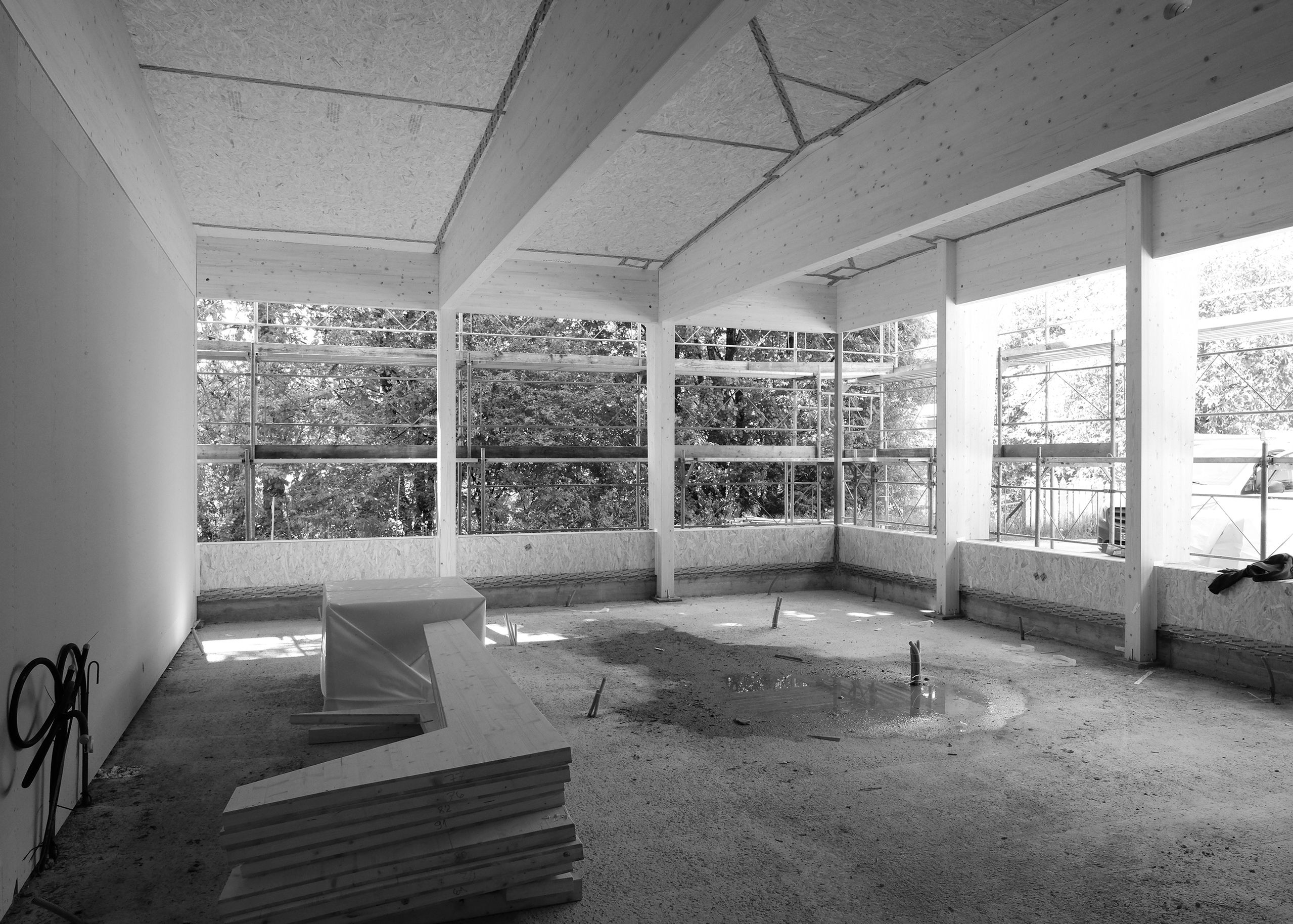 Baustellenfoto Schulhaus Kastels Grenchen Unterrichtszimmer