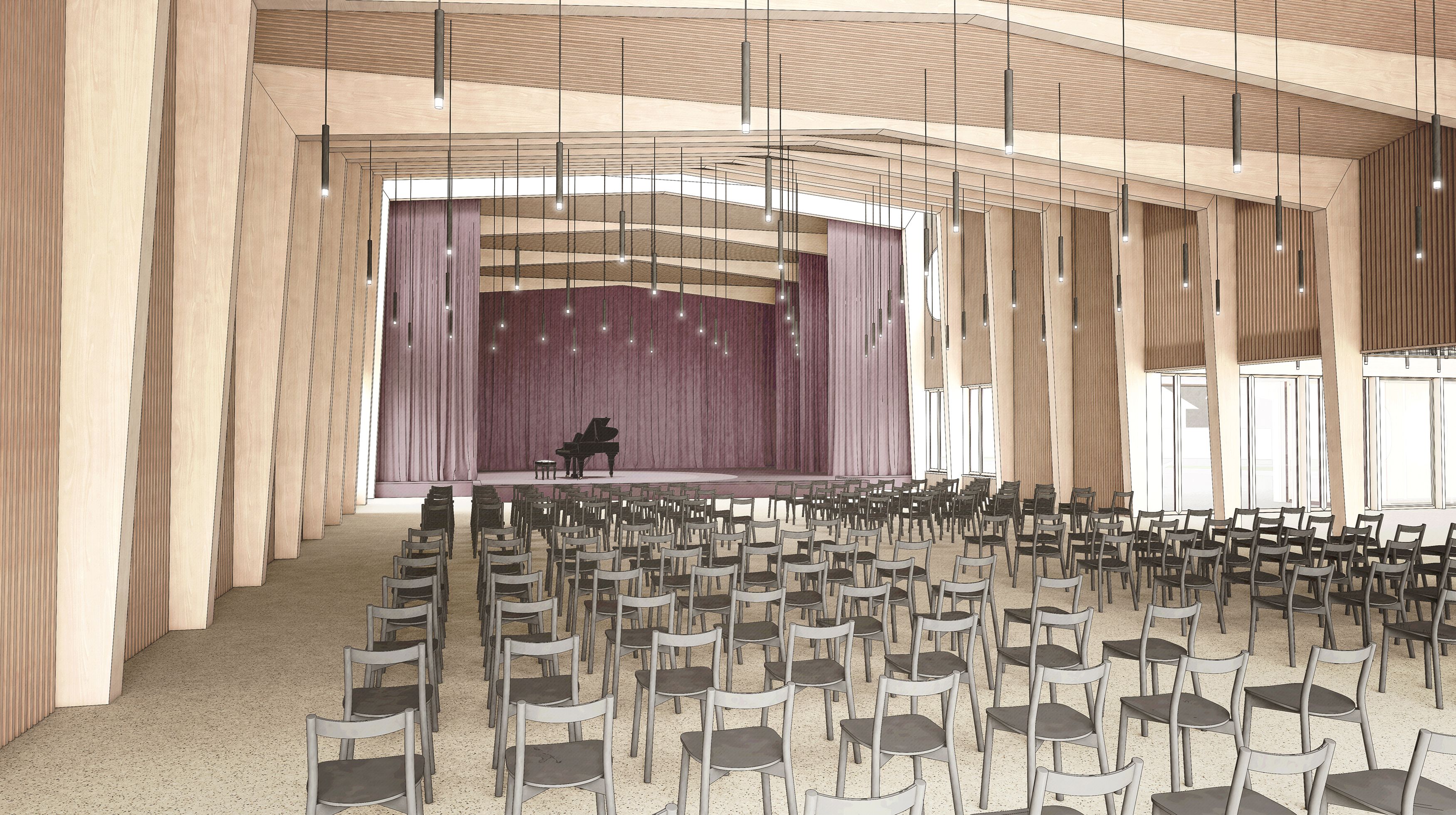 Innenansicht Mehrzweckraum im Begegnungszentrum Sarnen