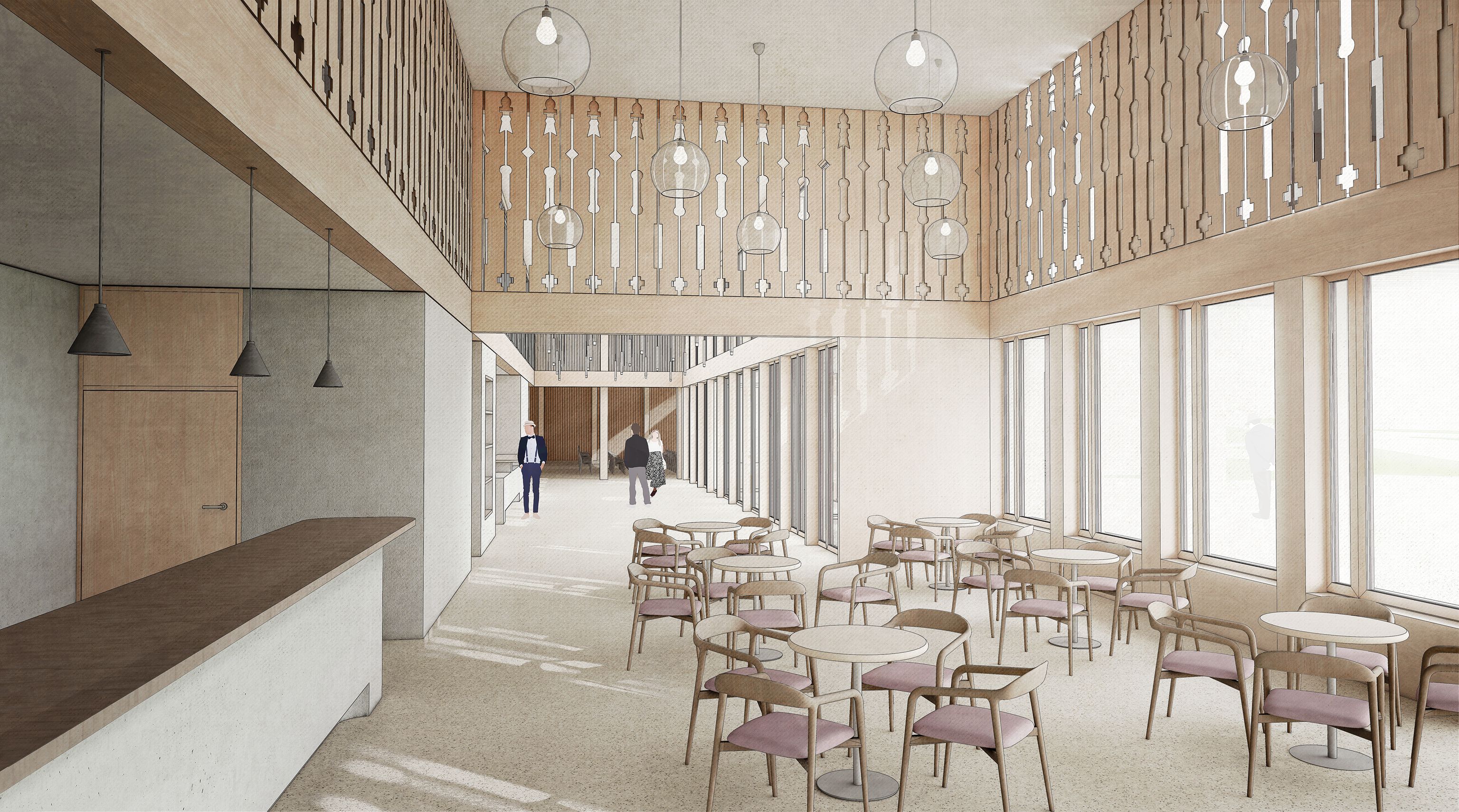 Innenansicht Café und Bar im Begegnungszentrum Sarnen