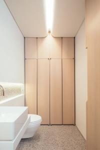 Powder room with cloud ceiling