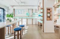 Retail shelving creates a welcoming entry