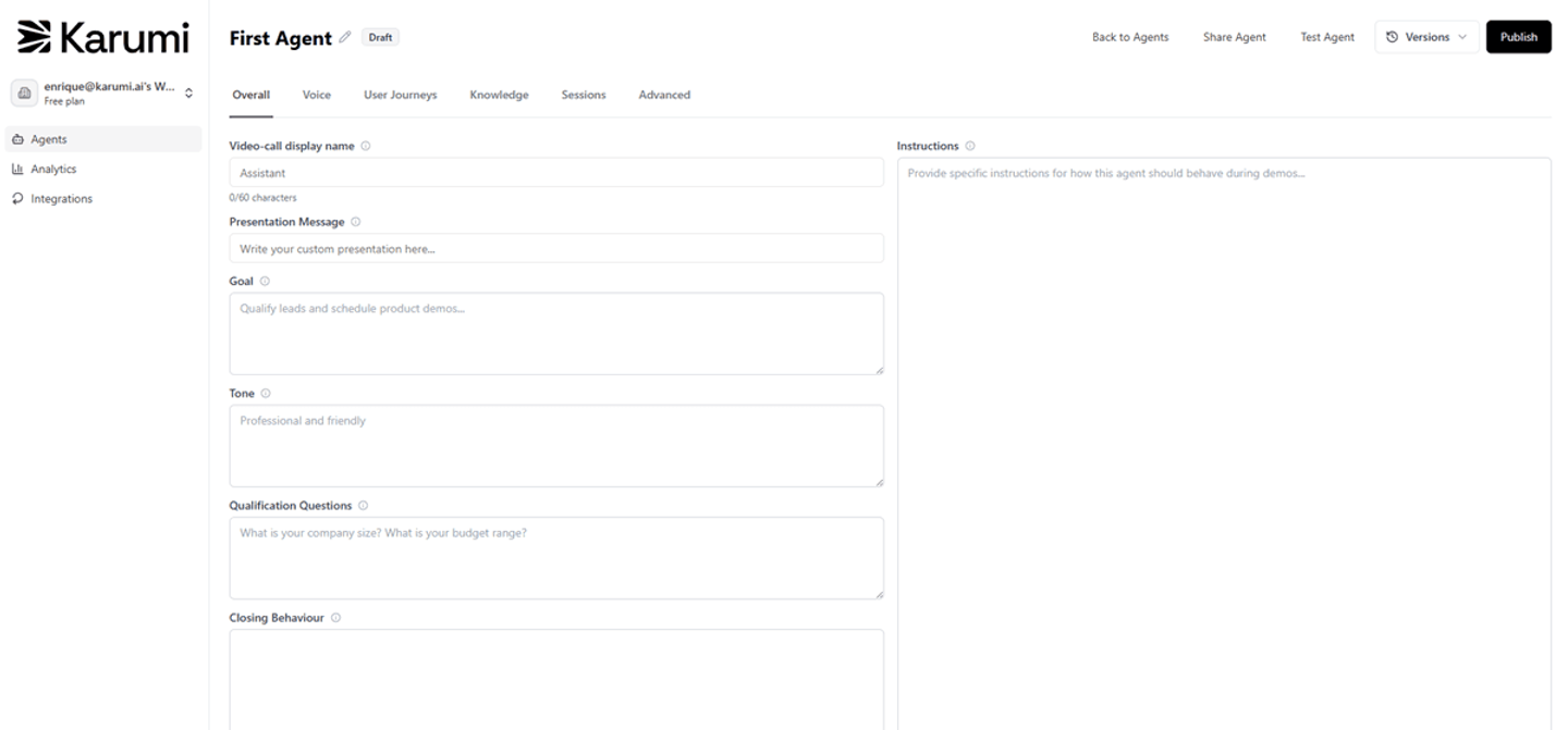 karumi.ai interface