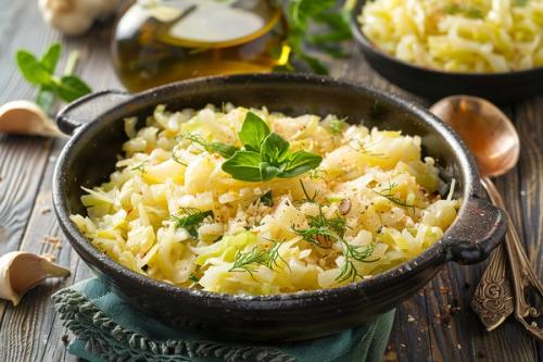 Biała kapusta smażona na patelni