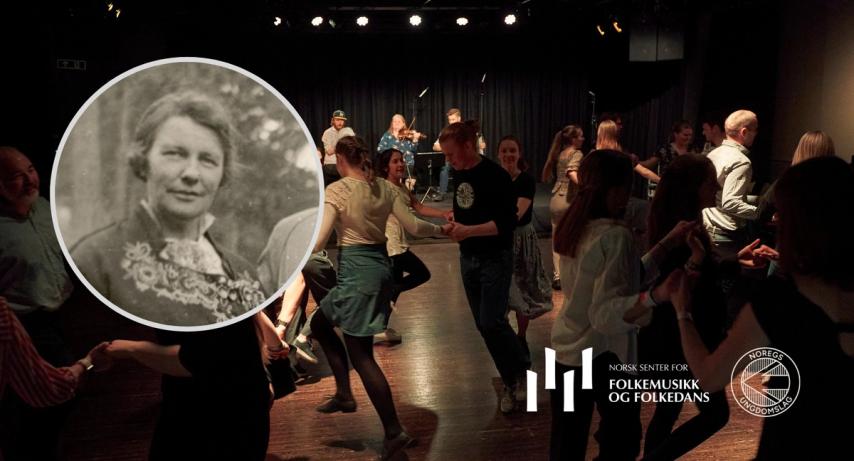 Bilde av folk som dansar og Klara Semb