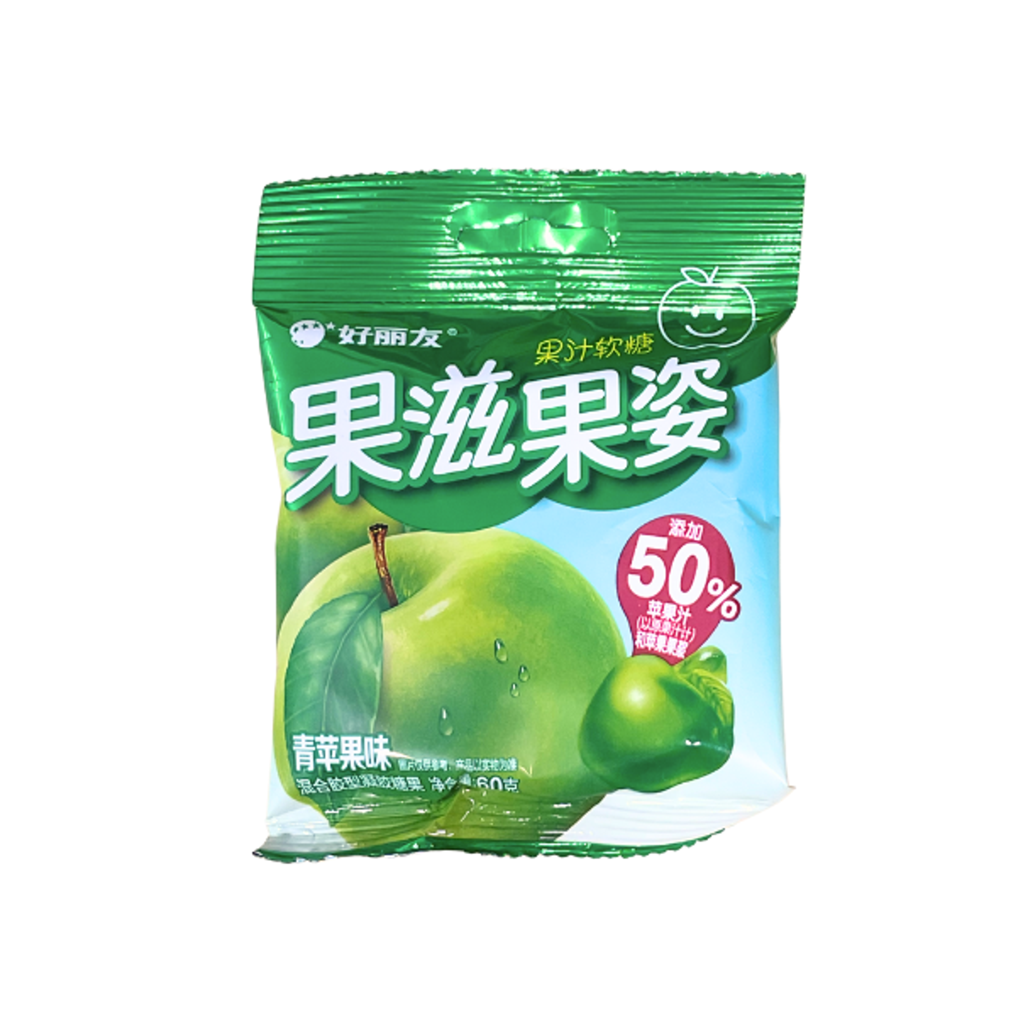 ORION Fruity Fruity Gummies Green Apple 60g | Fruchtige grüne Apfel-Gummibonbons aus Korea