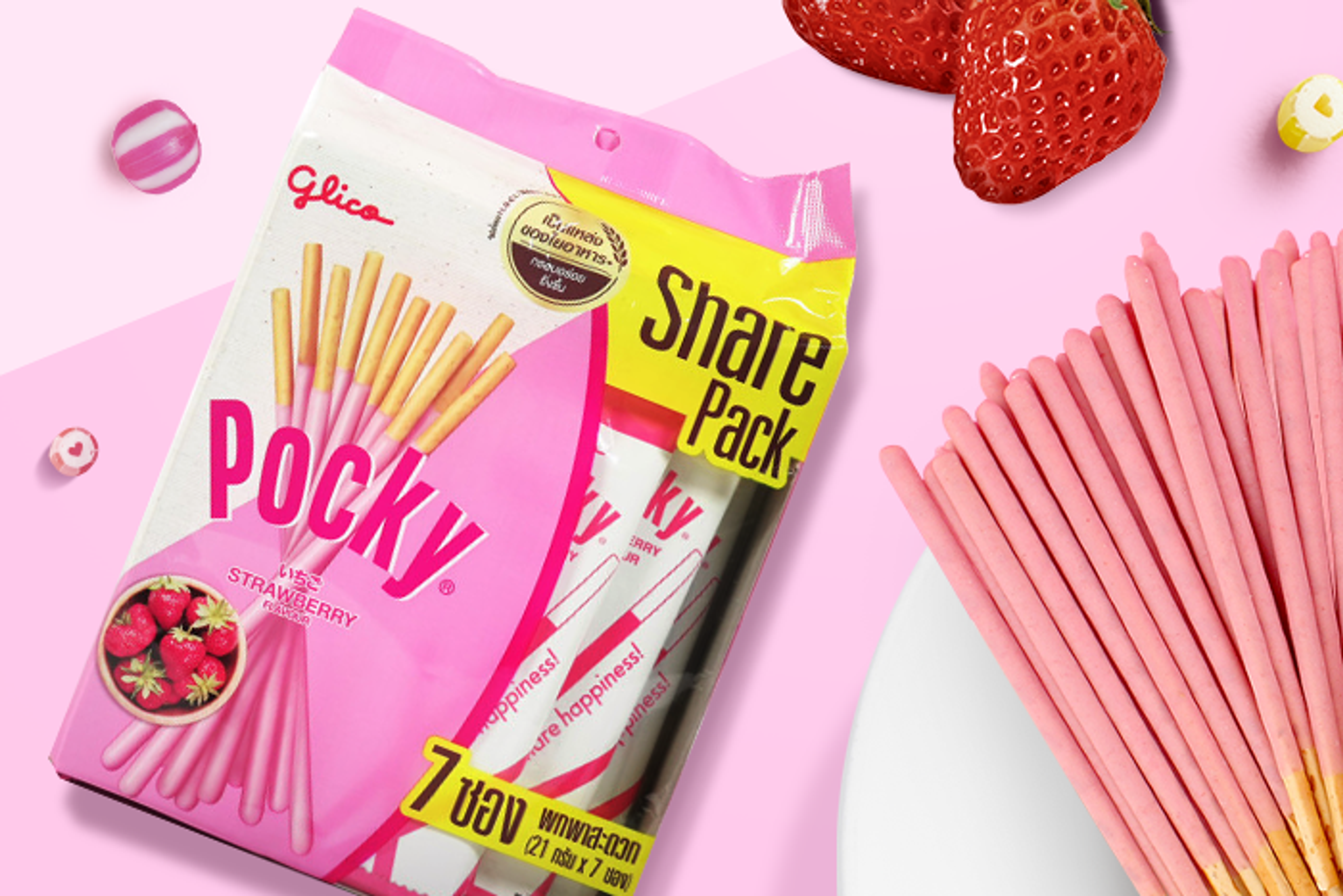 Glico Pocky Erdbeer Big Pack 147g – Genießen Sie fruchtige Momente