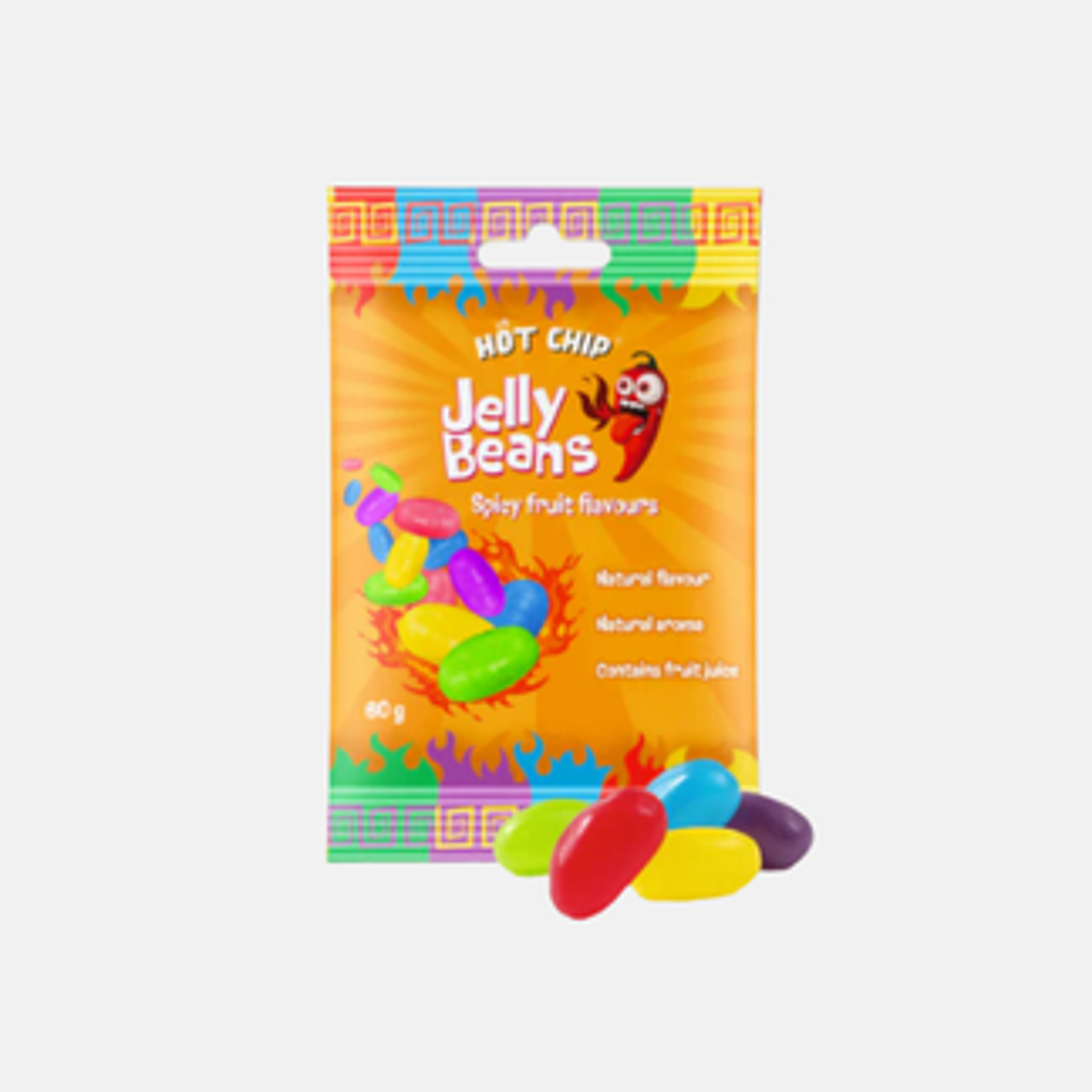 HOT CHIP Jelly Beans Spicy Fruit Flavours 60g – Würzige und fruchtige Geleebohnen für ein einzigartiges Geschmackserlebnis