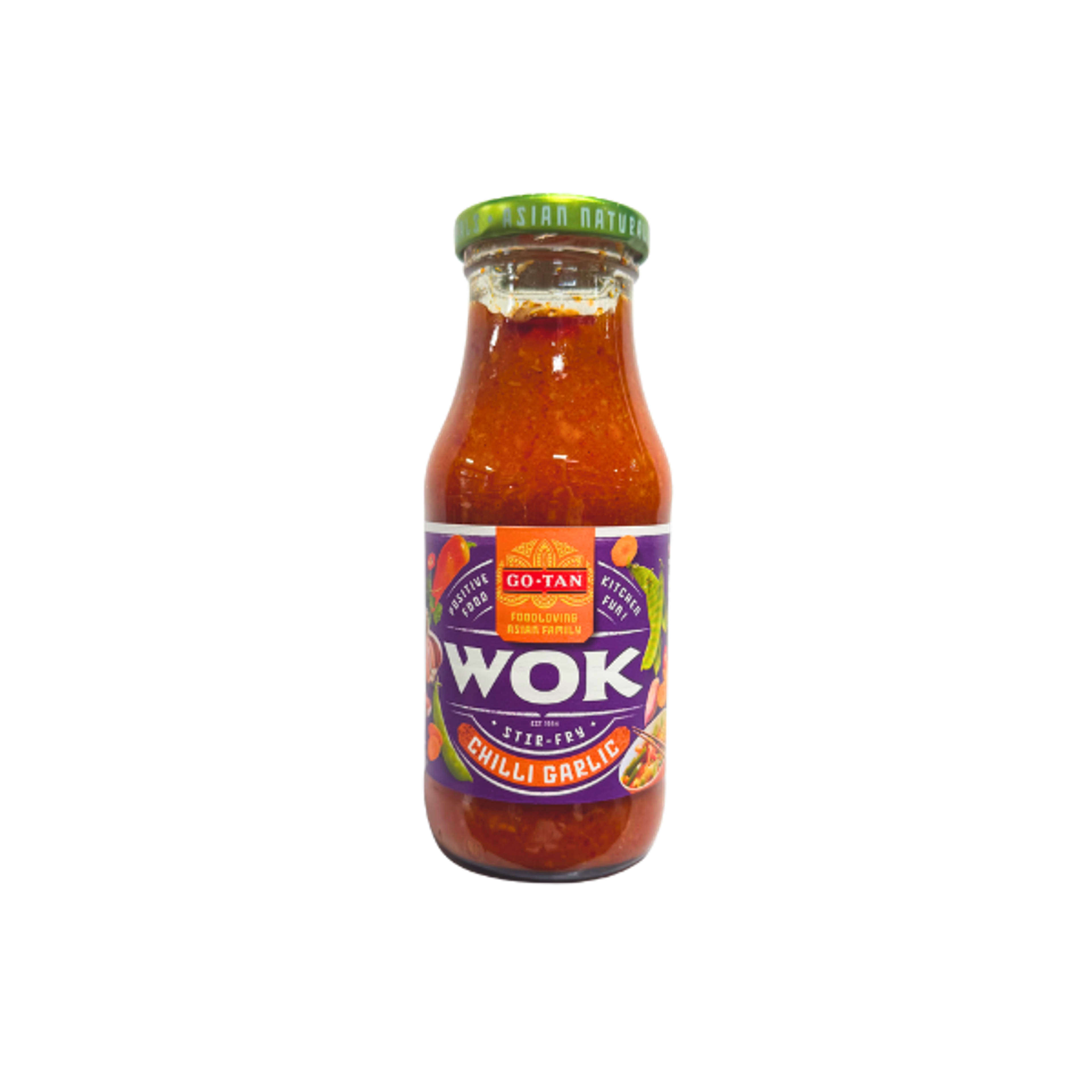 GO-TAN Wok Sauce Chili Knoblauch 240 ml | Pflanzenbasierte, würzig-scharfe Woksoße mit Chili & Knoblauch