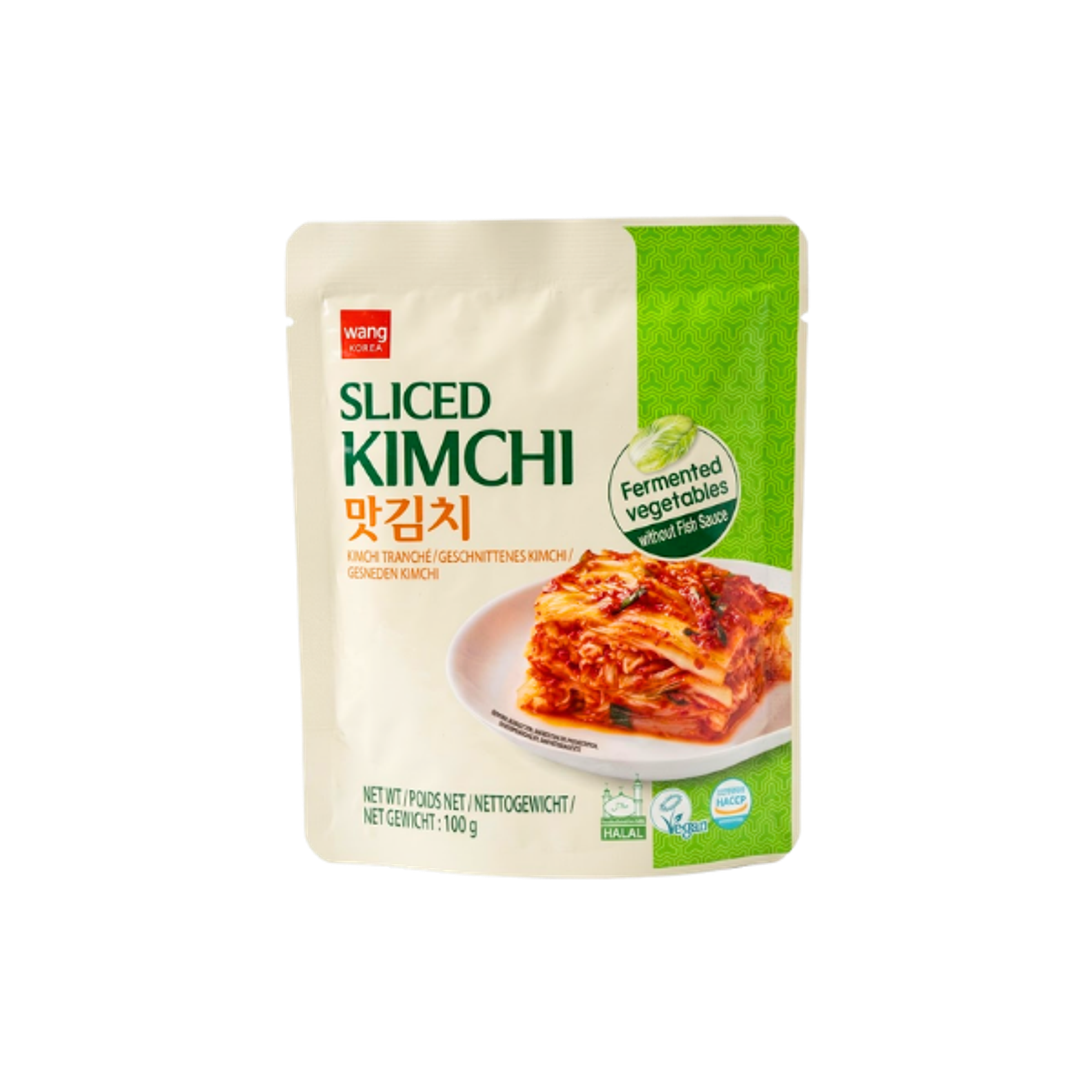 WANG Kimchi Vegan 100g | Geschnittenes Kimchi ohne Fischsauce