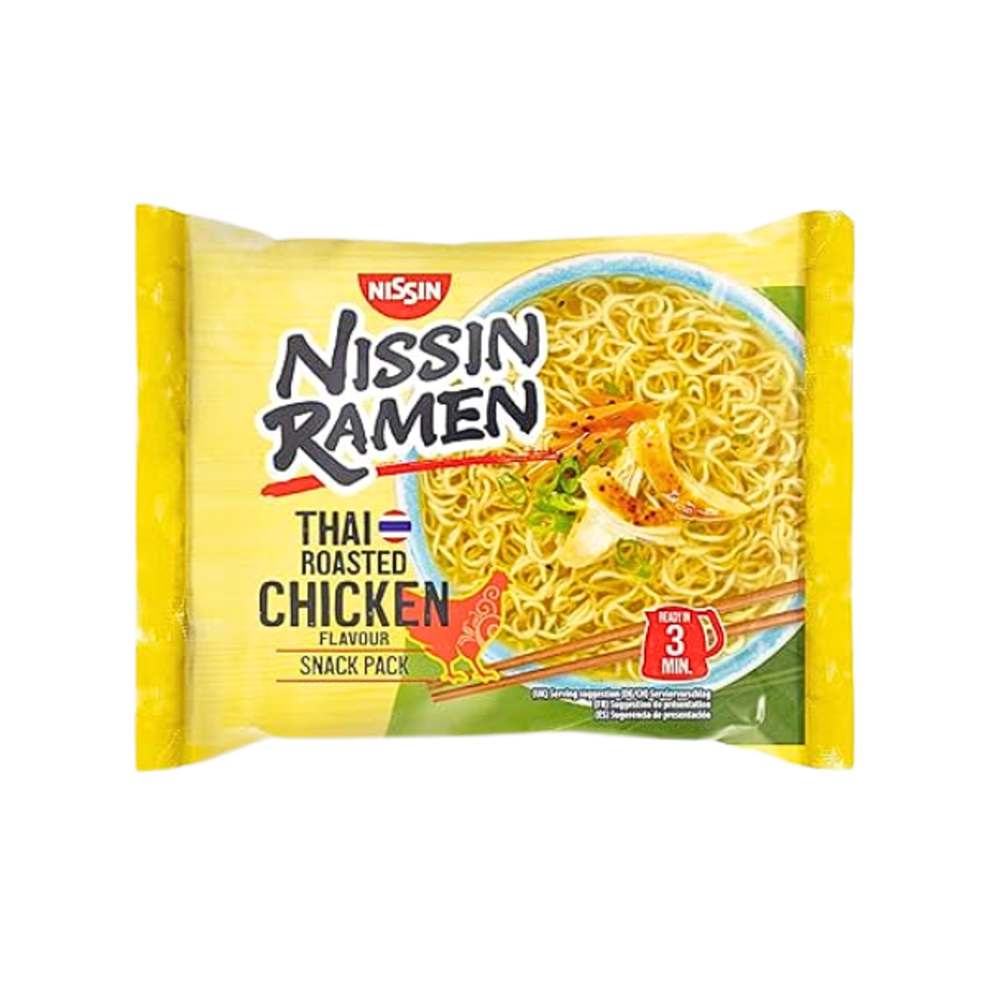 NISSIN Ramen Thai Roasted Chicken 65g | Würzige Ramen mit Thai-Hähnchen-Geschmack