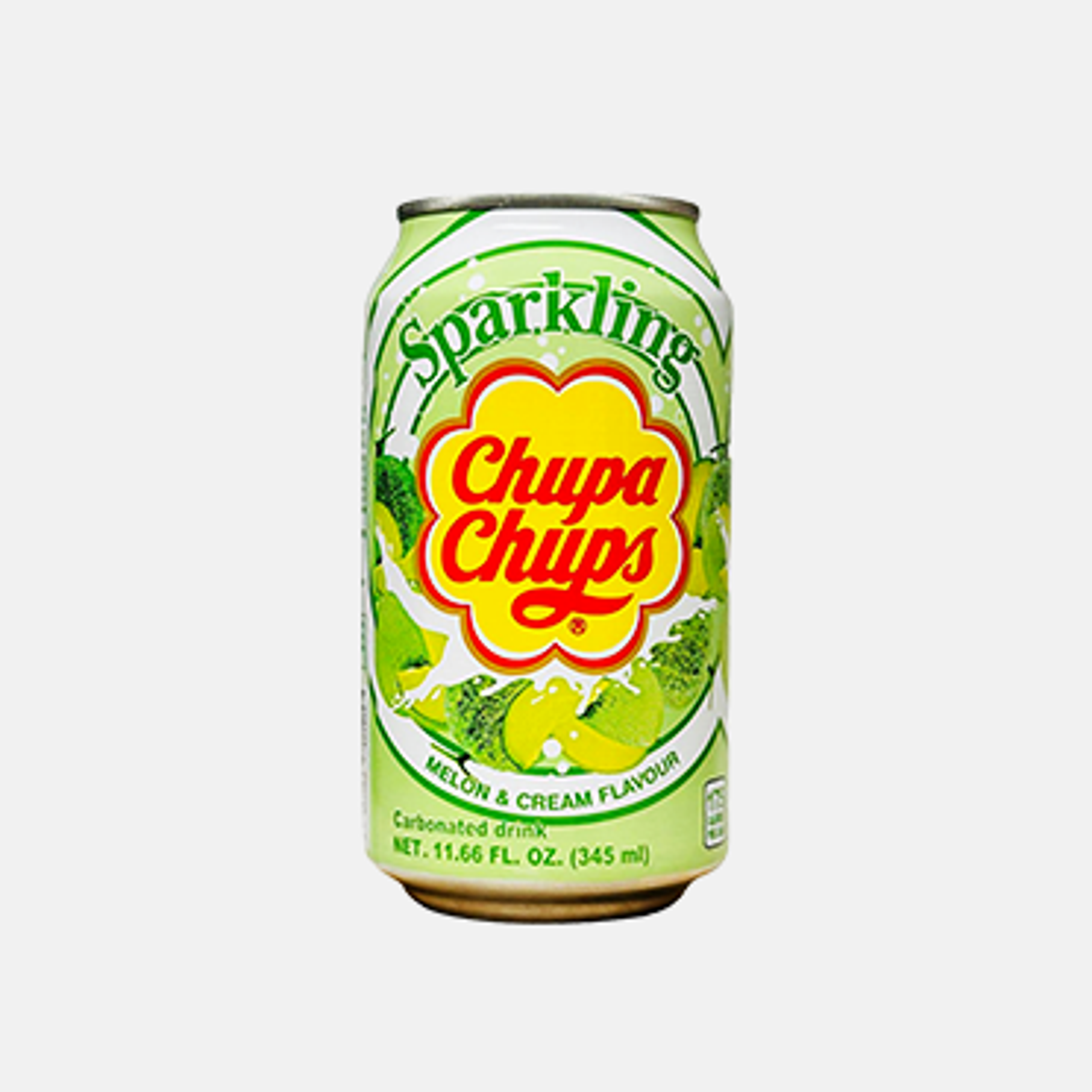 Chupa Chups Melon Cream Soda als Teil eines bunten Getränkeangebots