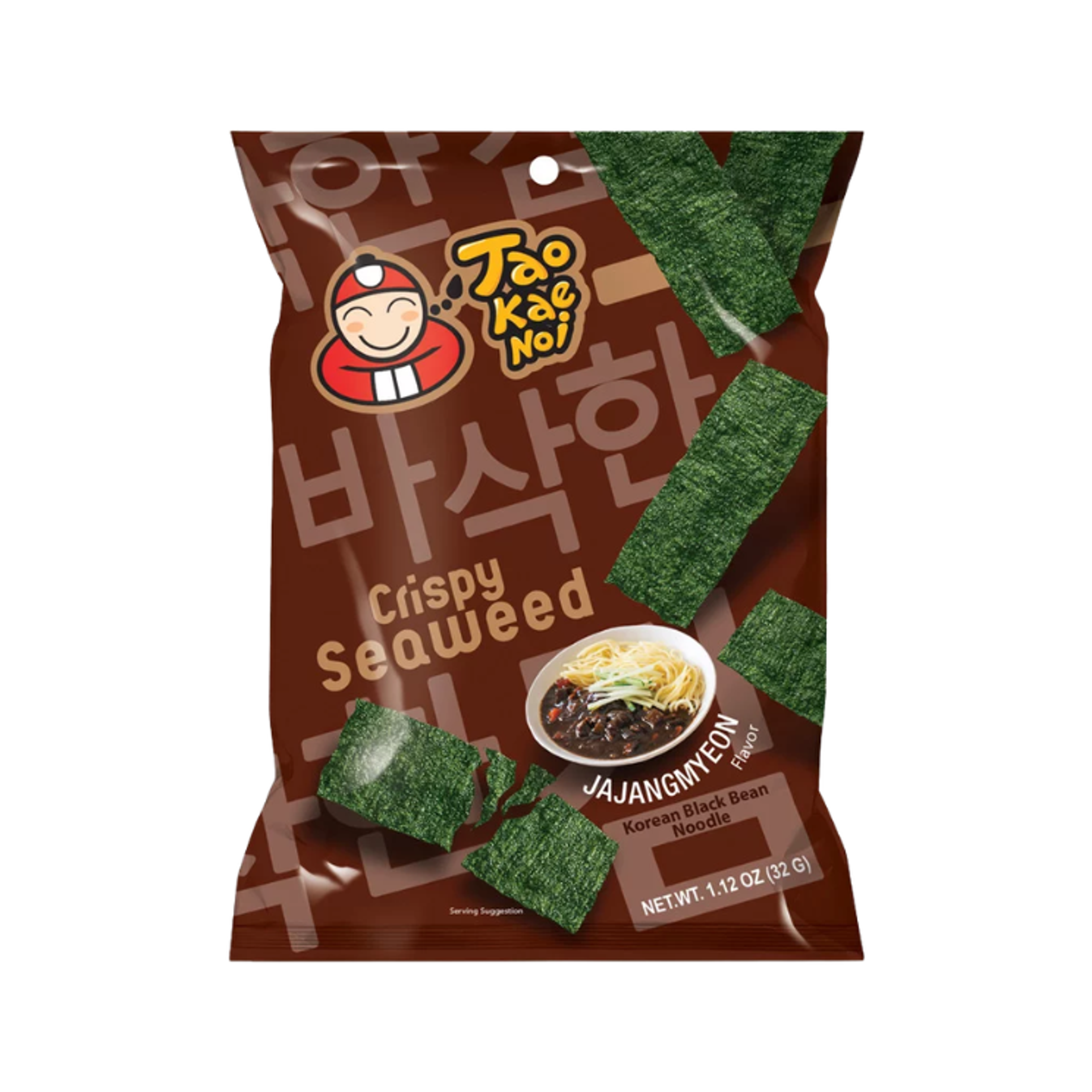 TAO KAE NOI Crispy Seaweed Jajangmyeon 32g - Korean Black Bean Noodle Flavor