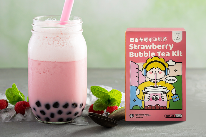 Tokimeki Erdbeer Bubble Tea Kit 255g - Genuss für Jung und Alt