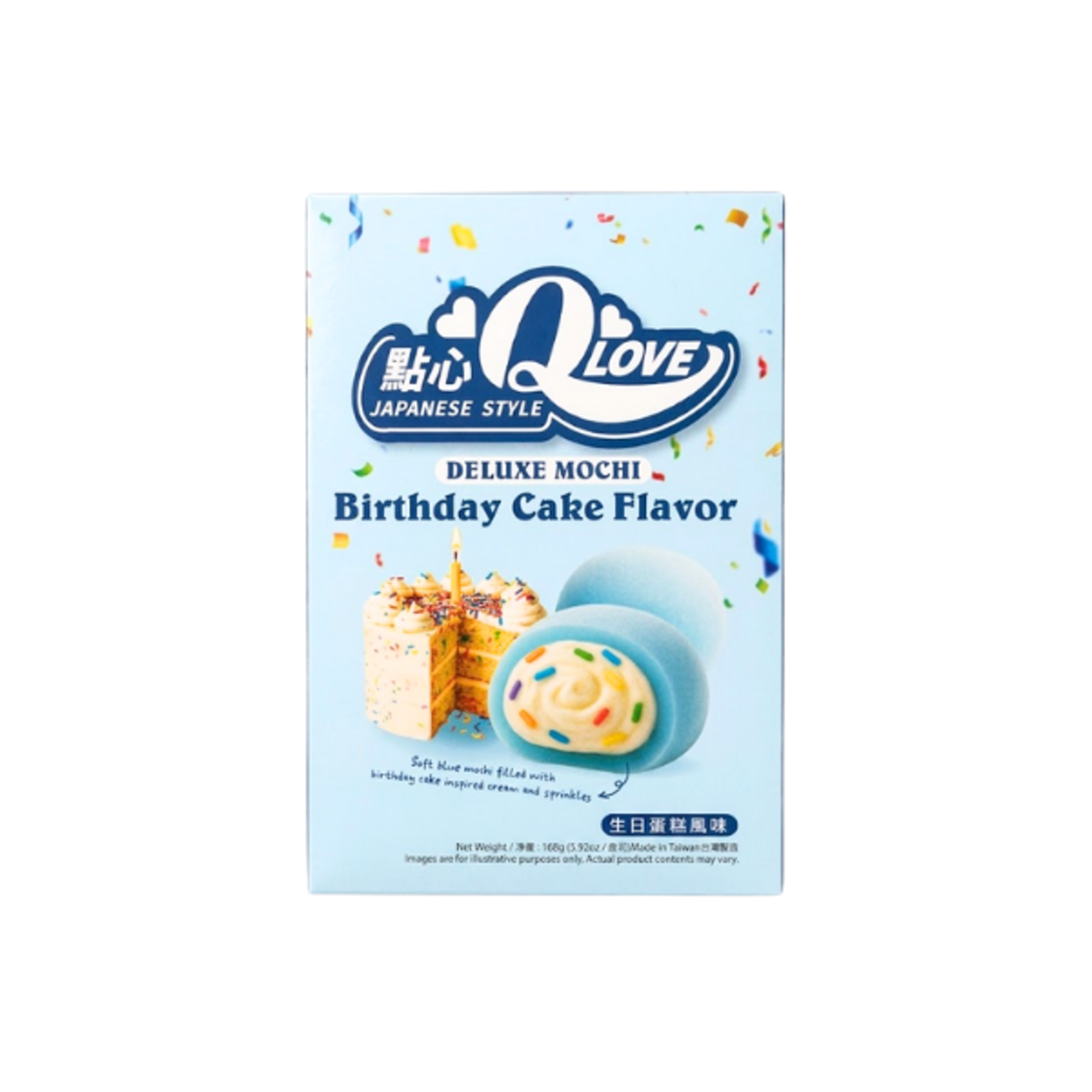QLOVE Birthday Cake Mochi 180g | Süßer Dessert SnackQLOVE Birthday Cake Mochi 180g | Cake Flavor Mochi