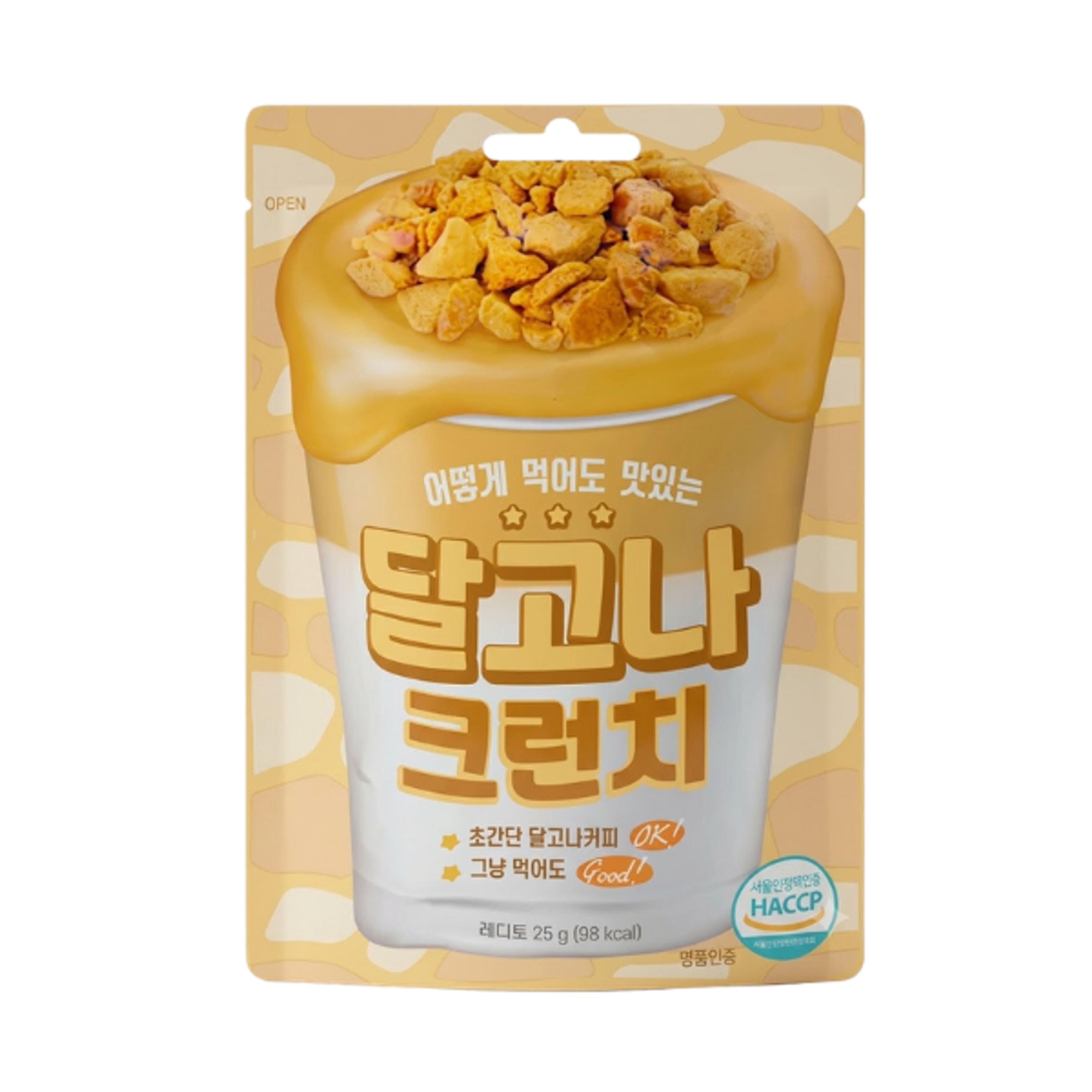 Dalgona Crunch 25g - Koreanische Street Food Süßigkeit mit knusprigem Genuss