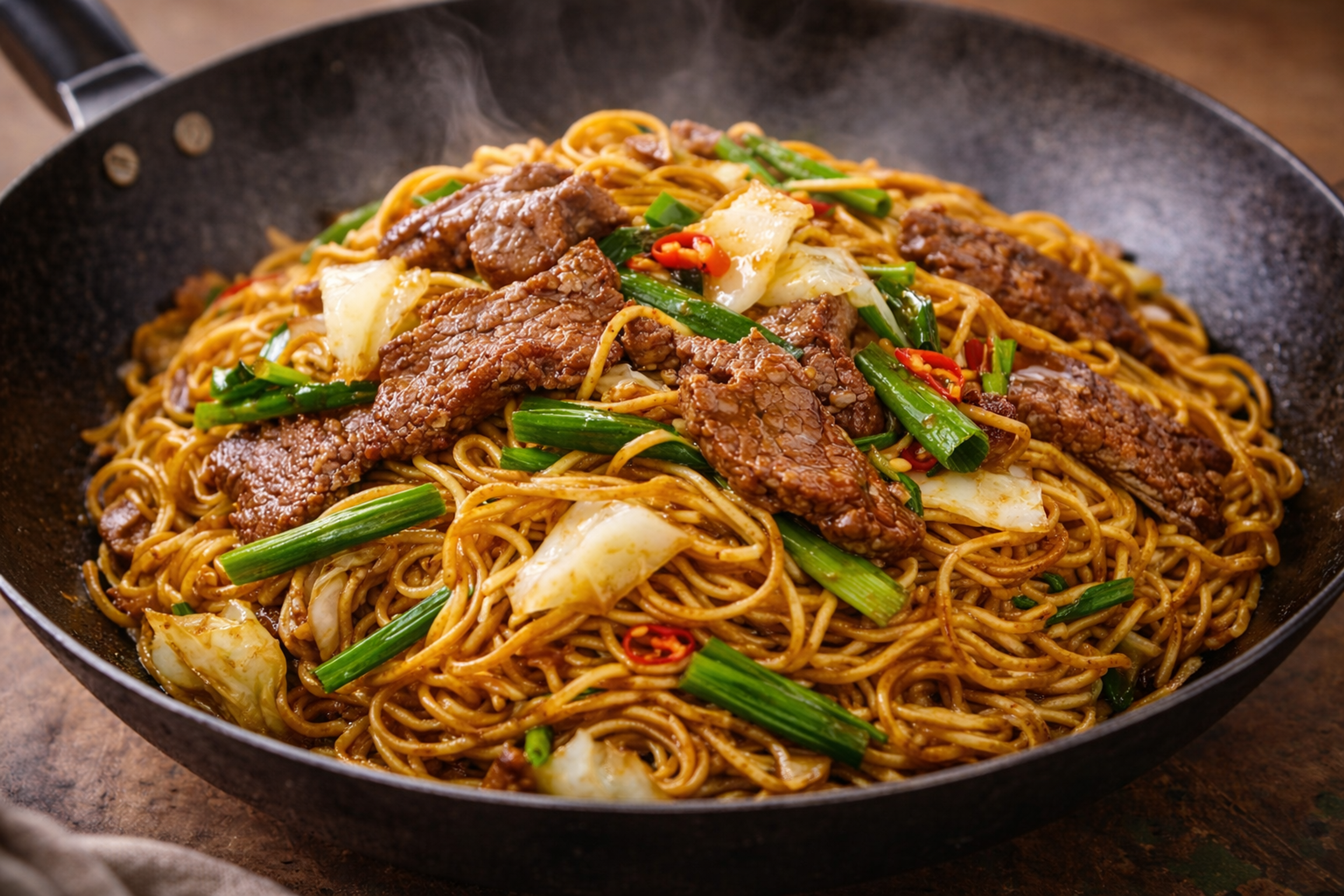 Beef Chow Mein – Gebratene China-Nudeln mit Rind wie beim Imbiss