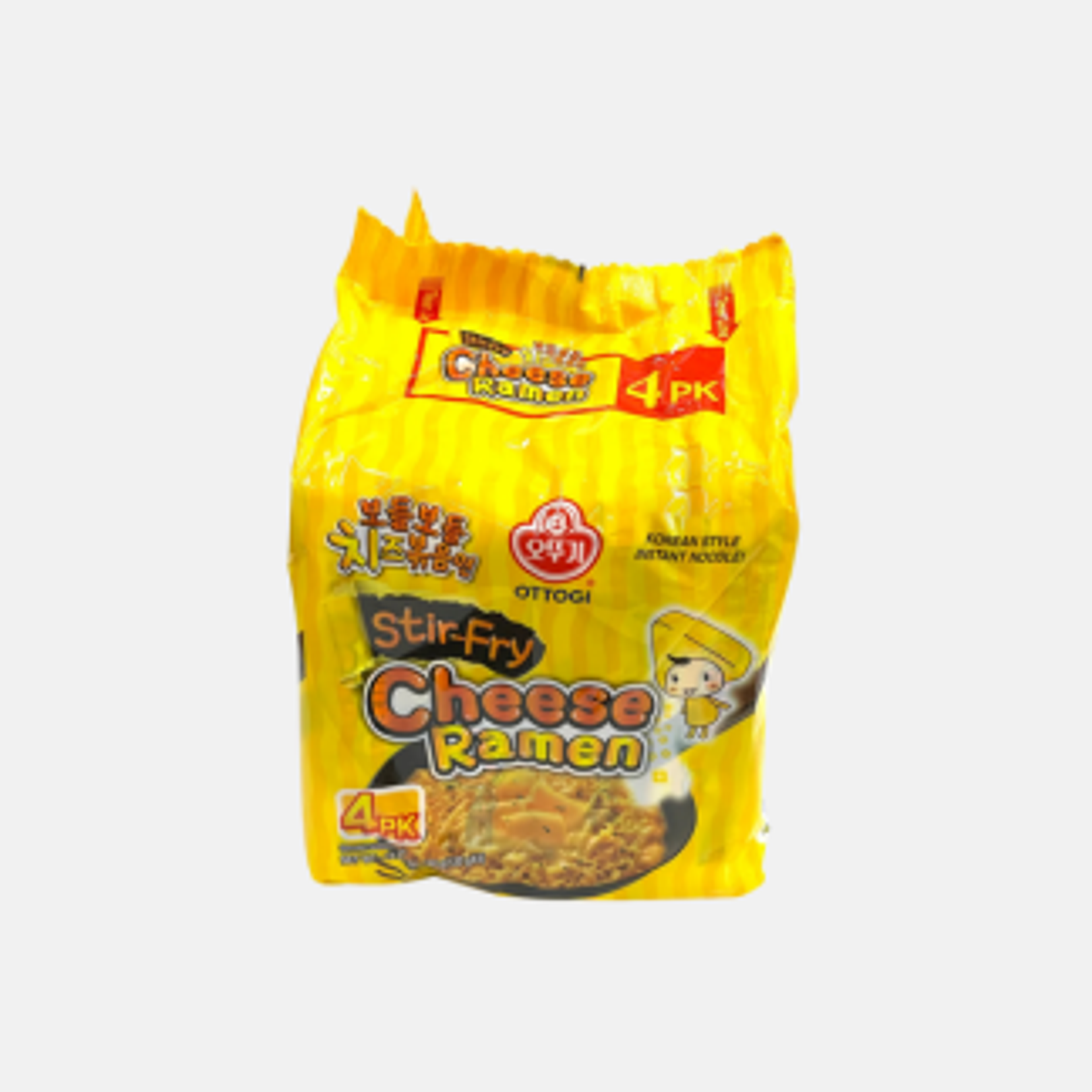 OTTOGI Stir-Fry Cheese Ramen 4-Pack - Korean Cheese Delight