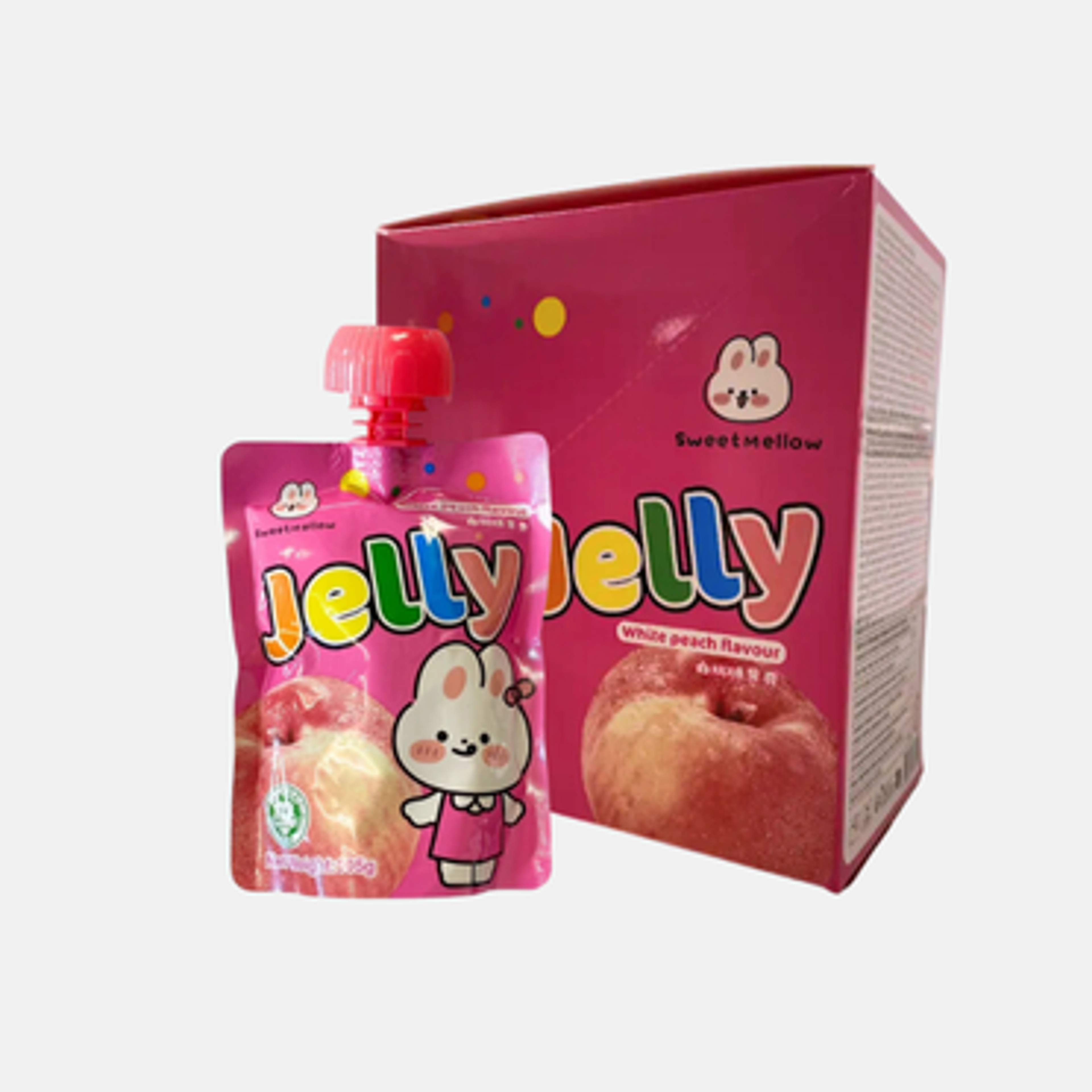 Sweet Mellow Jelly Weißer Pfirsichgeschmack - Erfrischendes Fruchtgelee, 105g