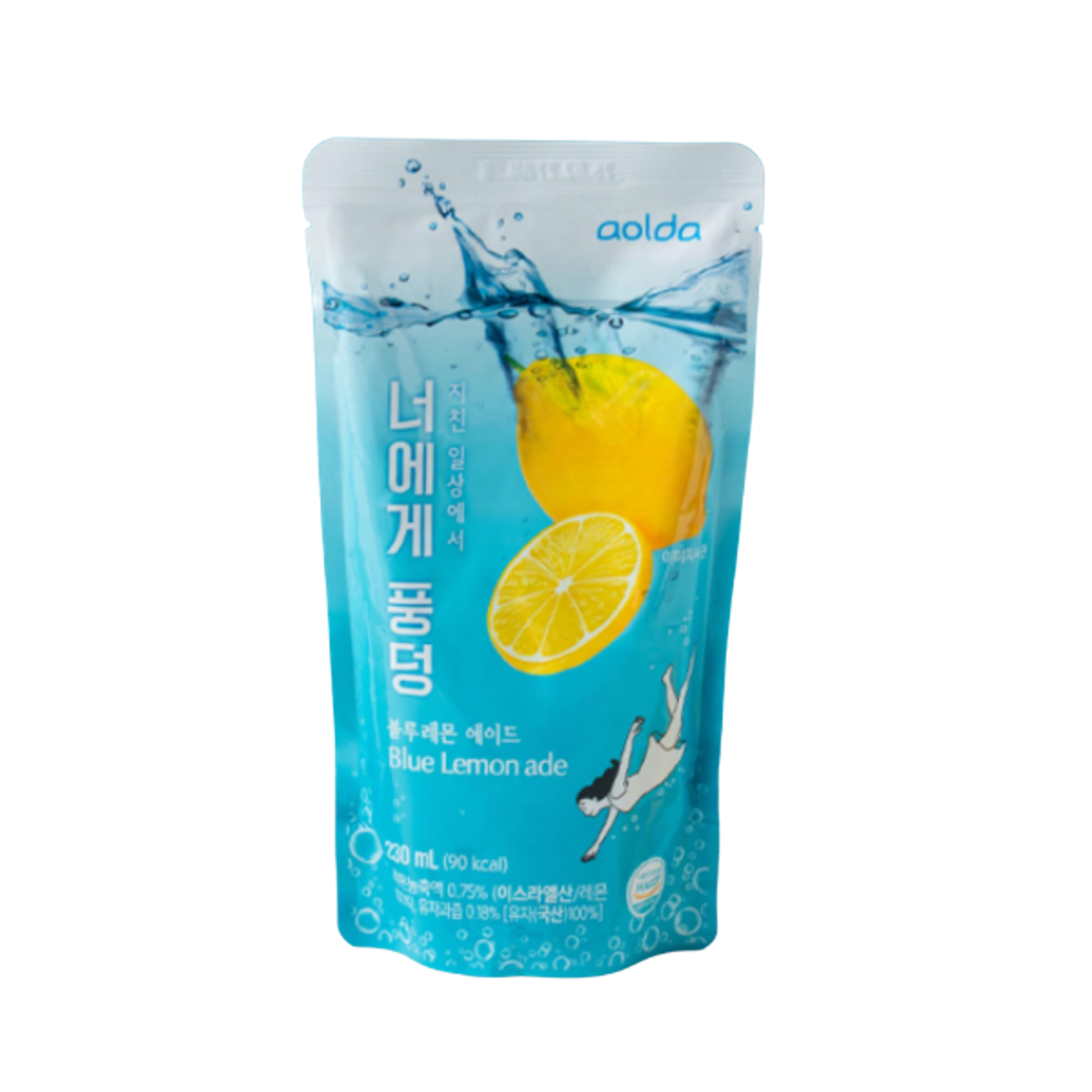 AOLDA Pouch Drink Blue Lemon Ade 230ml | Blauer Zitronenpunsch im koreanischen Stil für unterwegs