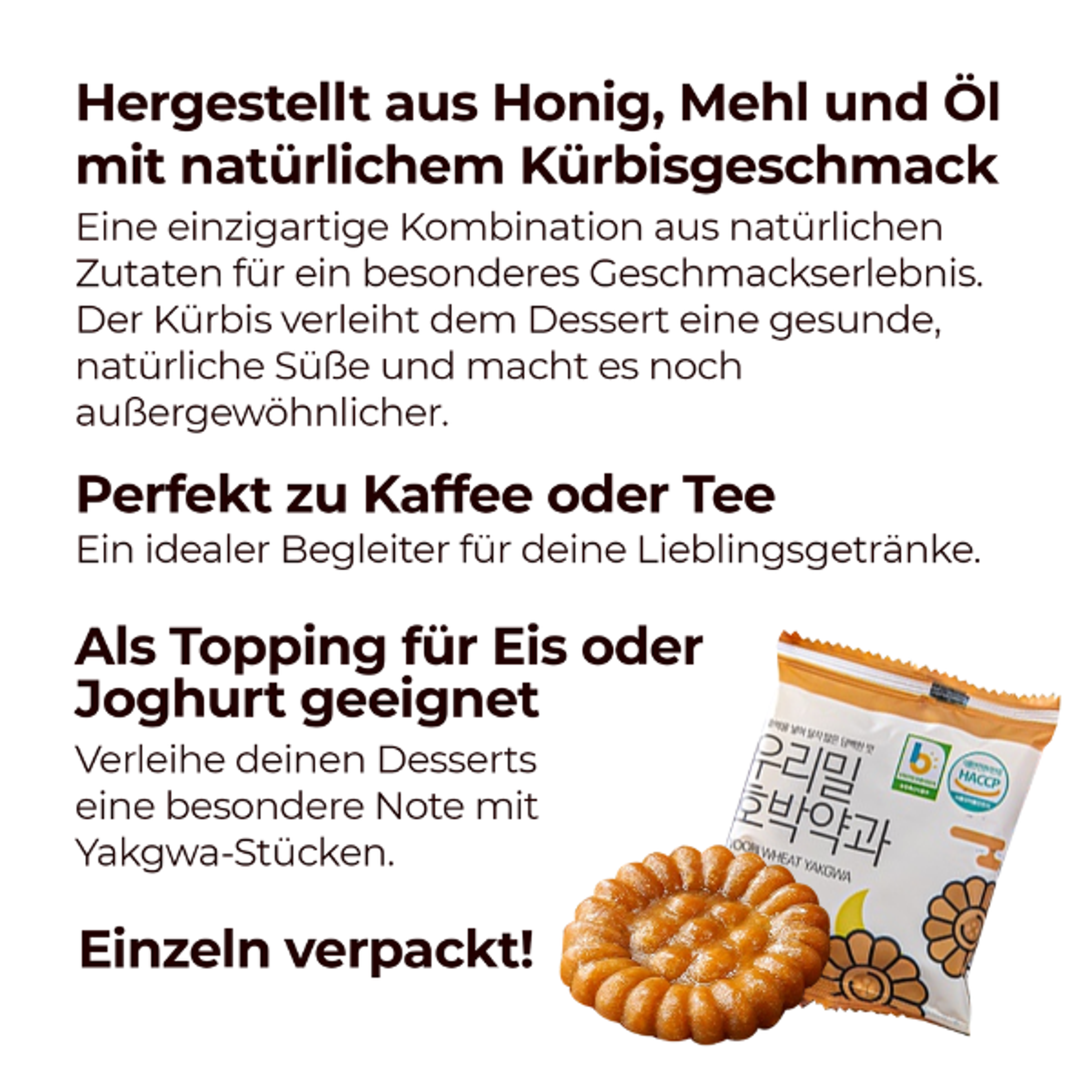 HAENARU Yakgwa mit Kürbis 50g | Koreanisches Traditionsgebäck – Ohne Zucker, Farb- & Konservierungsstoffe