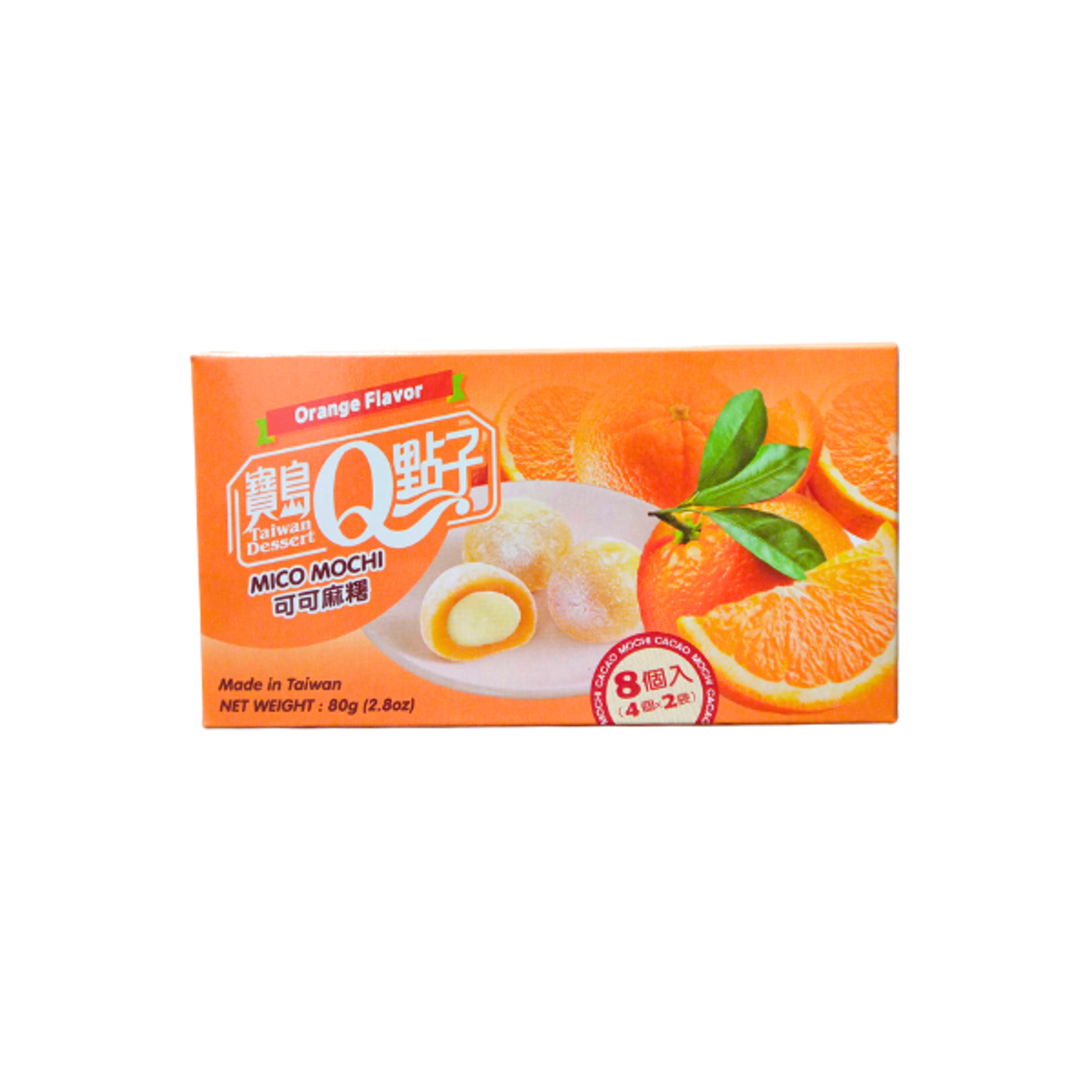 TW Q Mico Mochi Orange | Mini-Mochi mit frischer Orangenfüllung (8 Stück)
